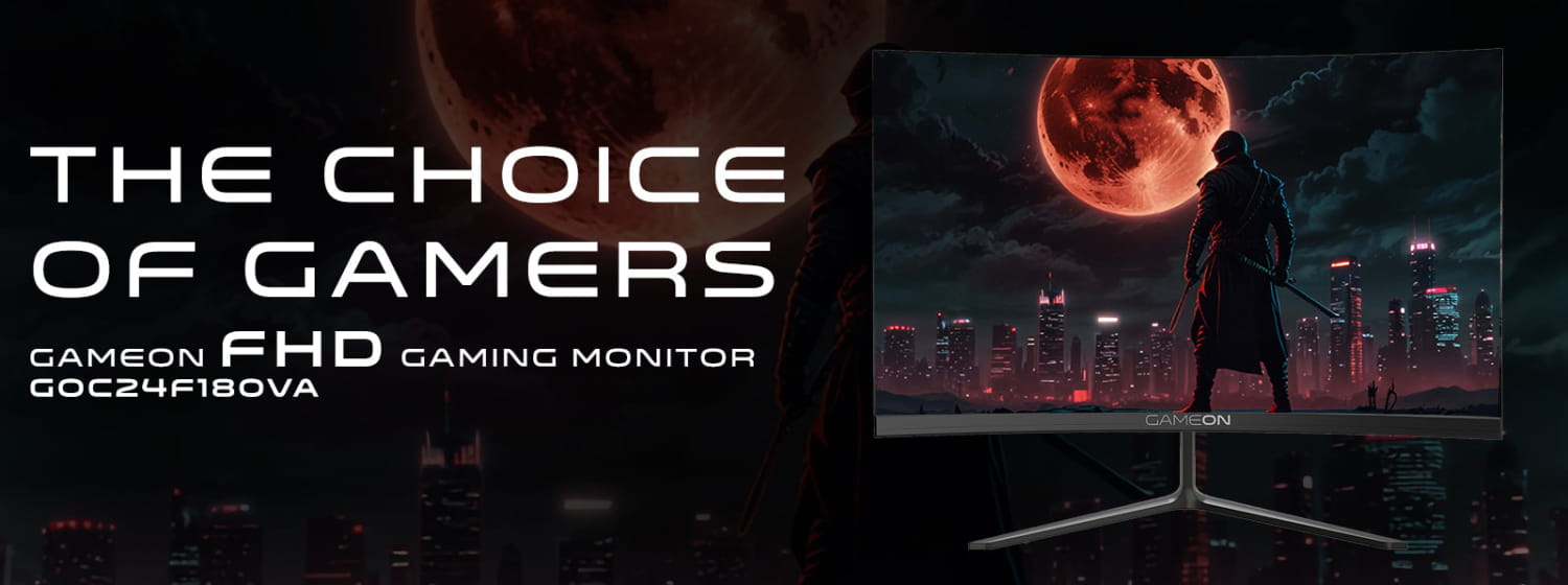 Gameon Goc24f180va Pro Series 24’’ Fhd 180hz Mprt 0.5ms Hdmi 2.1 Va Panel Curved Gaming Monitor (supports Ps5) - Black