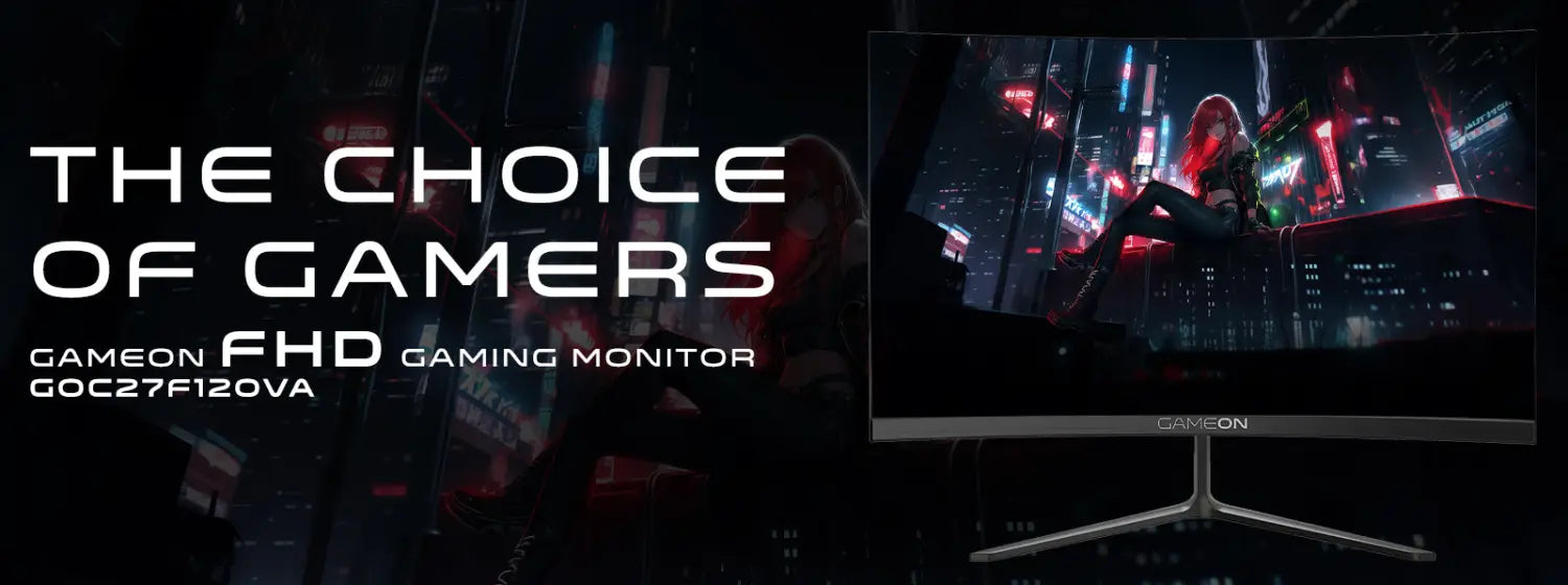 Gameon Goc27f120va Pro Series 27’’ Fhd 120hz Mprt 1ms Hdmi 2.1 Va Panel Curved Gaming Monitor (supports Ps5) - Black