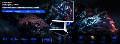 Gameon Goa27qhd240ips 2k Artic Pro Series 27’’ Qhd 240hz Mprt 0.3ms Fast Ips Gaming Monitor (support Ps5) - White