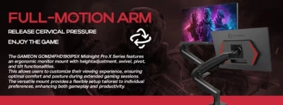 Gameon Gom27fhd190ips Midnight Pro x Series 27’’ Fhd 190hz Mprt 0.5ms Fast Ips Gaming Monitor (support Ps5) with Stand