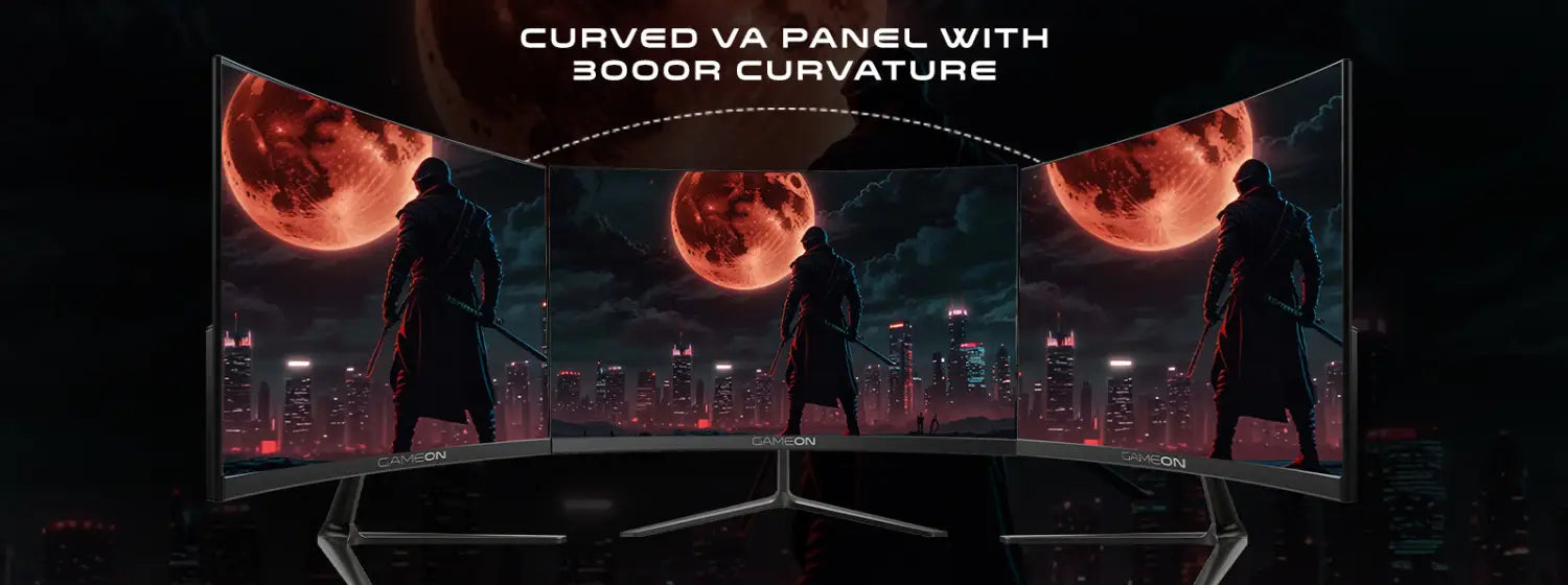 Gameon Goc24f180va Pro Series 24’’ Fhd 180hz Mprt 0.5ms Hdmi 2.1 Va Panel Curved Gaming Monitor (supports Ps5) - Black