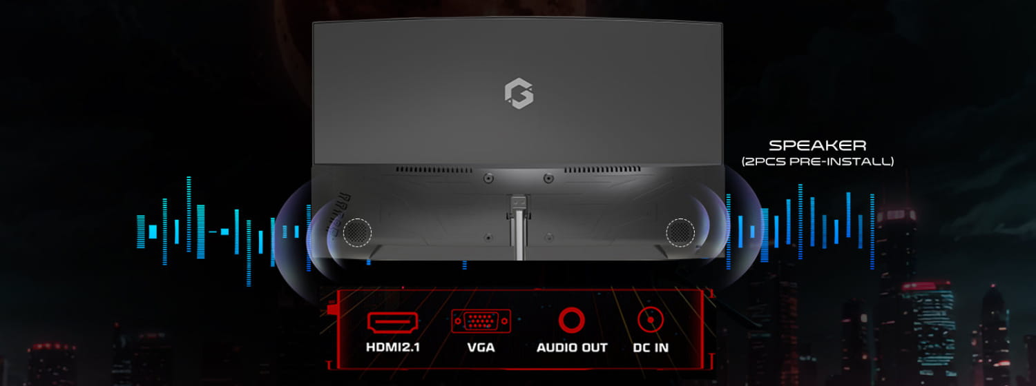 Gameon Goc24f180va Pro Series 24’’ Fhd 180hz Mprt 0.5ms Hdmi 2.1 Va Panel Curved Gaming Monitor (supports Ps5) - Black