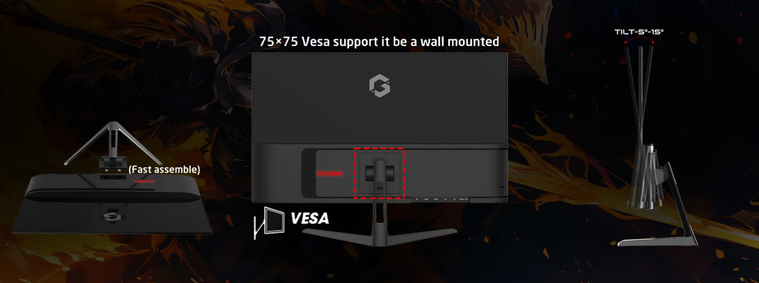 Gameon Gops24180ips Pro Series 24’’ Fhd 180hz Mprt 0.5ms Hdmi 2.1 Ips Gaming Monitor (supports Ps5) - Black