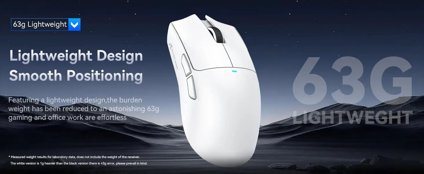 Attack Shark X11 Wireless Gaming Mouse with Charging Dock - White