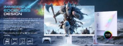 Gameon Goa24fhd180ips Artic Pro Series 24’’ Fhd 180hz Mprt 0.5ms Fast Ips Gaming Monitor (support Ps5) - White