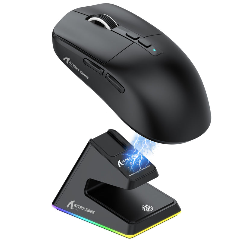Attack Shark X6 Wireless Gaming Mouse with Charging Dock - Black