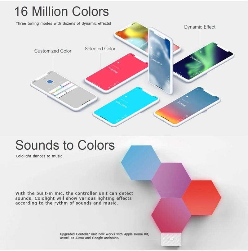 Cololight Lifesmart Cololight Plus Kit Wifi Color Changing Led Lights 7 Panels