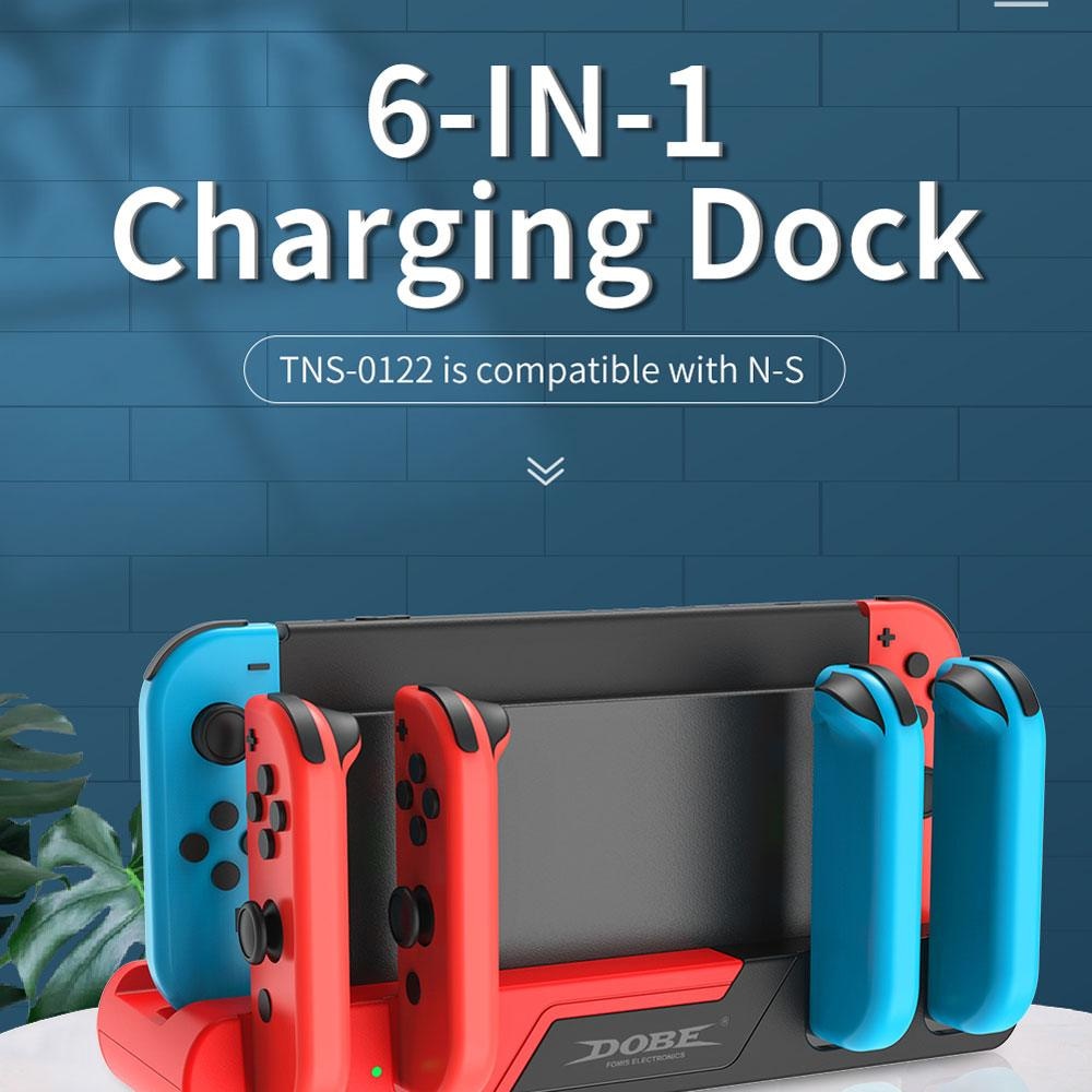 Dobe TNS 0122 Charging Dock 6 in 1 For N S Console