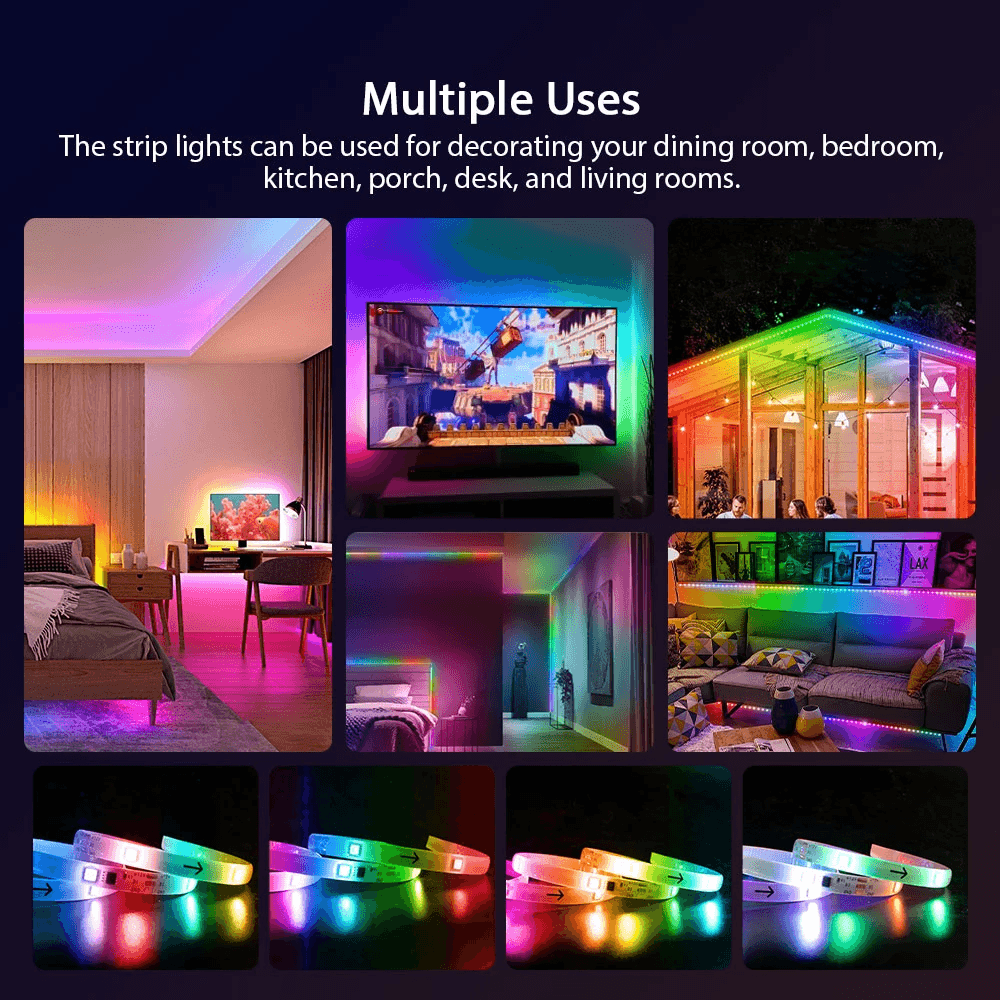 Dream Color LED Strip Lights with Remote Controller Waterproof Lightning