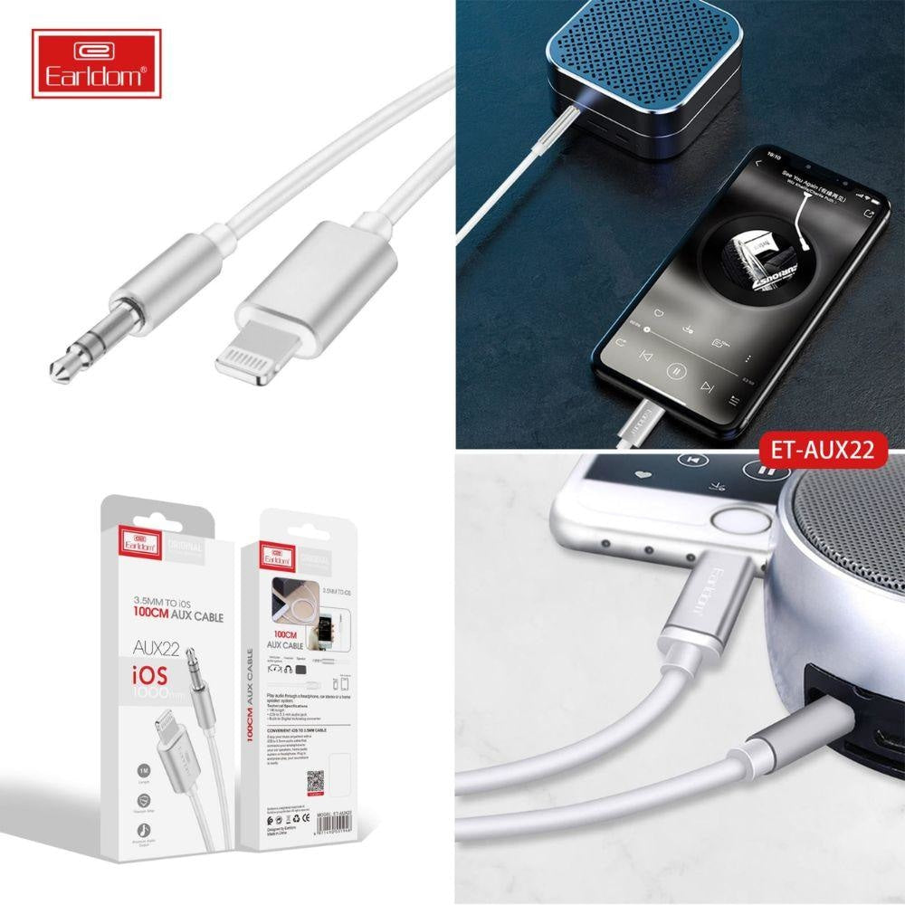 Earldom AUX 22 | 1 Lightning and 1 3.5 Speaker Out Cable Cables & Chargers