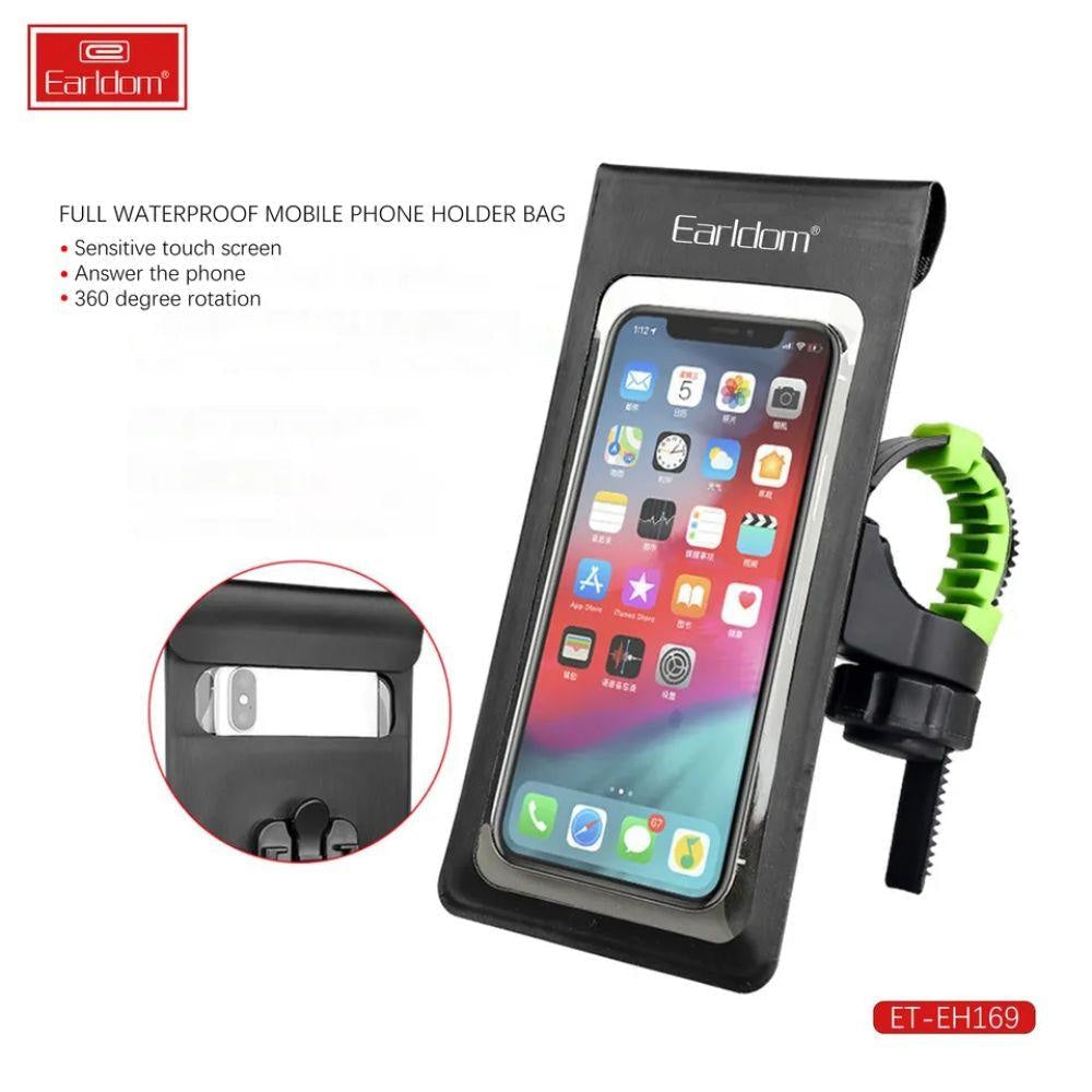 EARLDOM EH169 Bike Handlebar Phone Holder Pouch Bag Waterproof Cables & Chargers