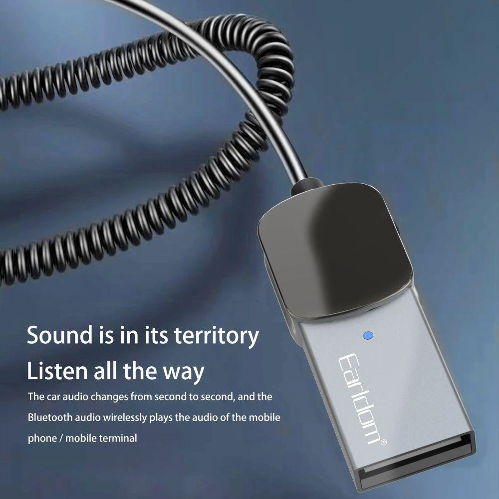 EARLDOM ET M64 Fashionable Design Aluminum Alloy 3.5mm AUX BT5.0 Car Usb