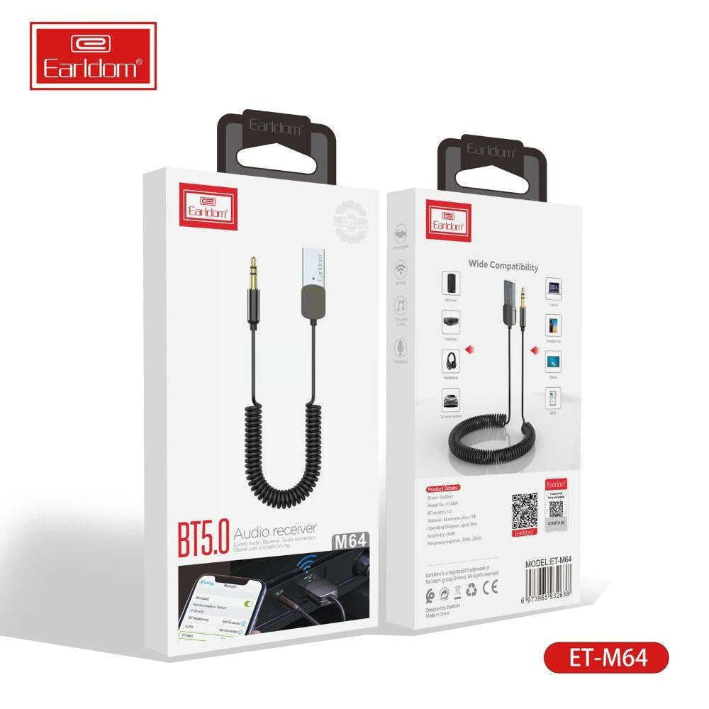 EARLDOM ET M64 Fashionable Design Aluminum Alloy 3.5mm AUX BT5.0 Car Usb
