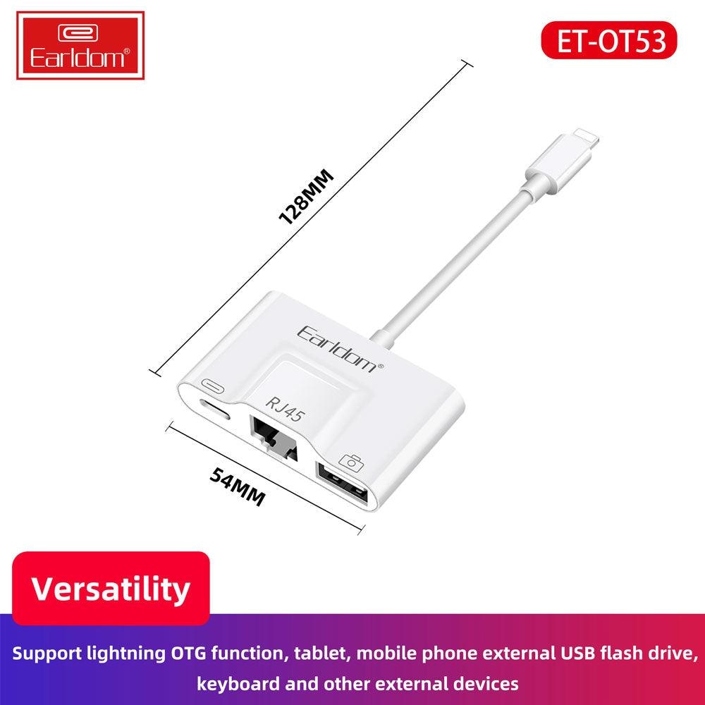Earldom OT53 Lightning Adapter 3in1 Cables & Chargers