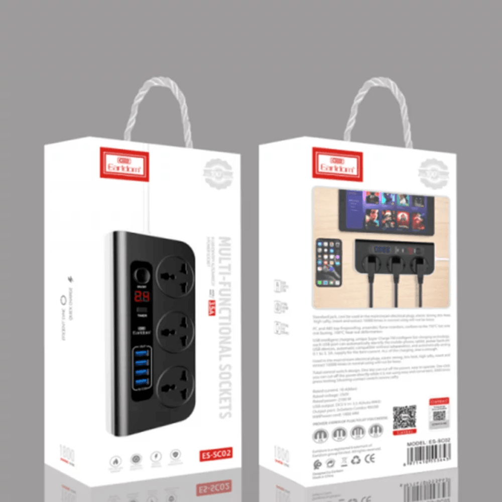 Earldom SC02 Digital Multifunctional Power Sockets Cables & Chargers