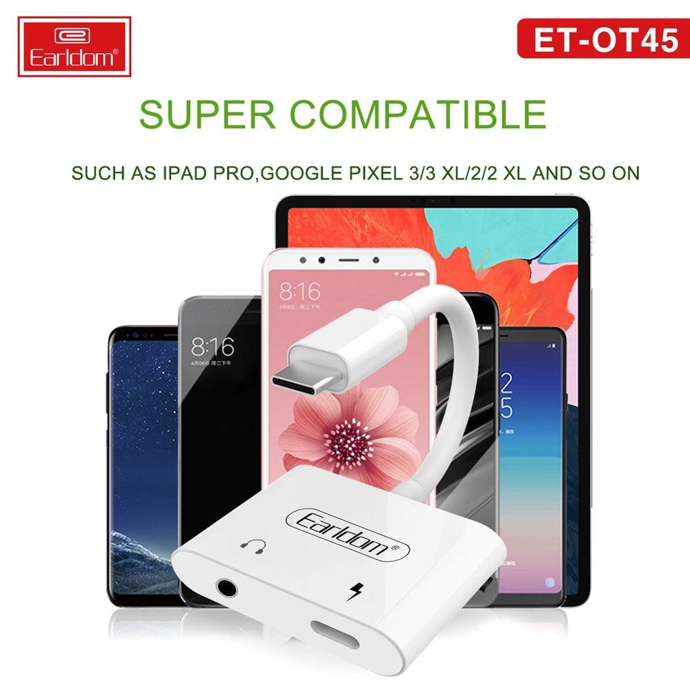 Earldom Type C Adapter Jack OT45 2in1 Cables & Chargers