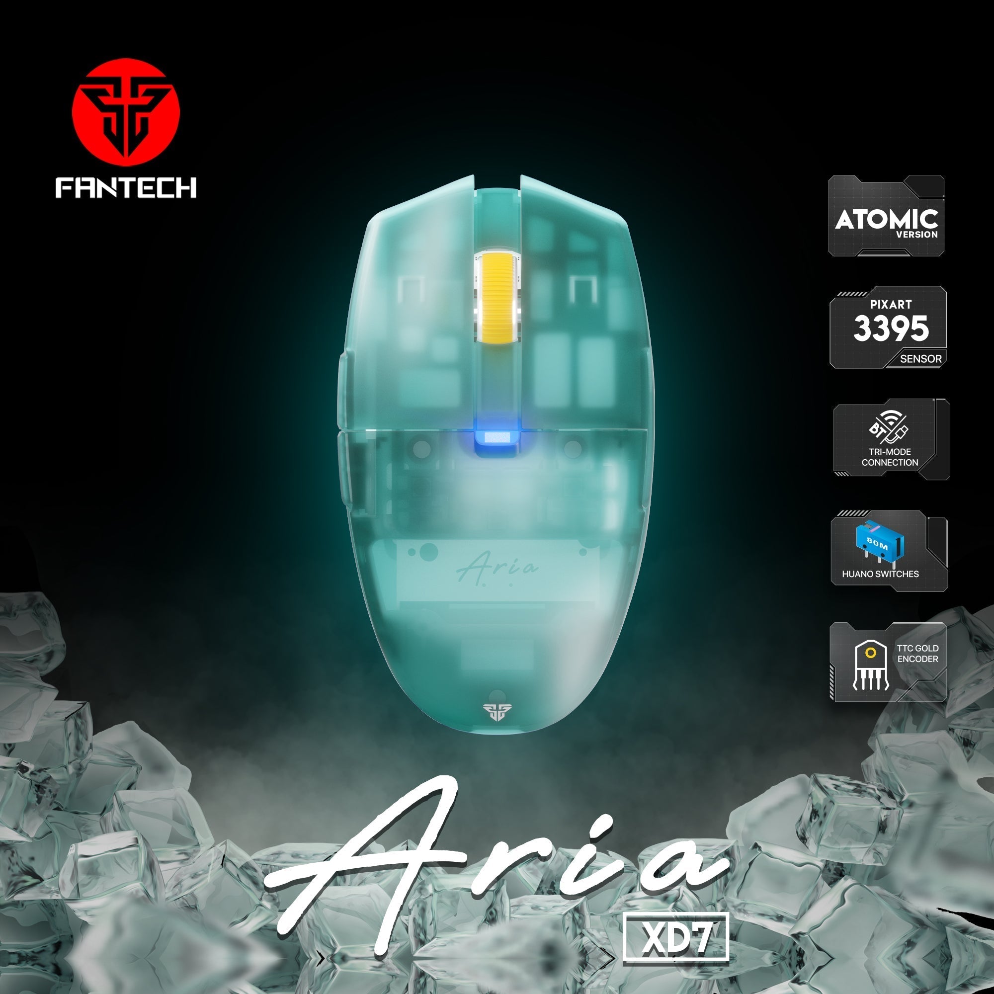 Fantech ARIA XD7 HUANO VERSION Super Lightweight Gaming Mouse +Mousepad MP353