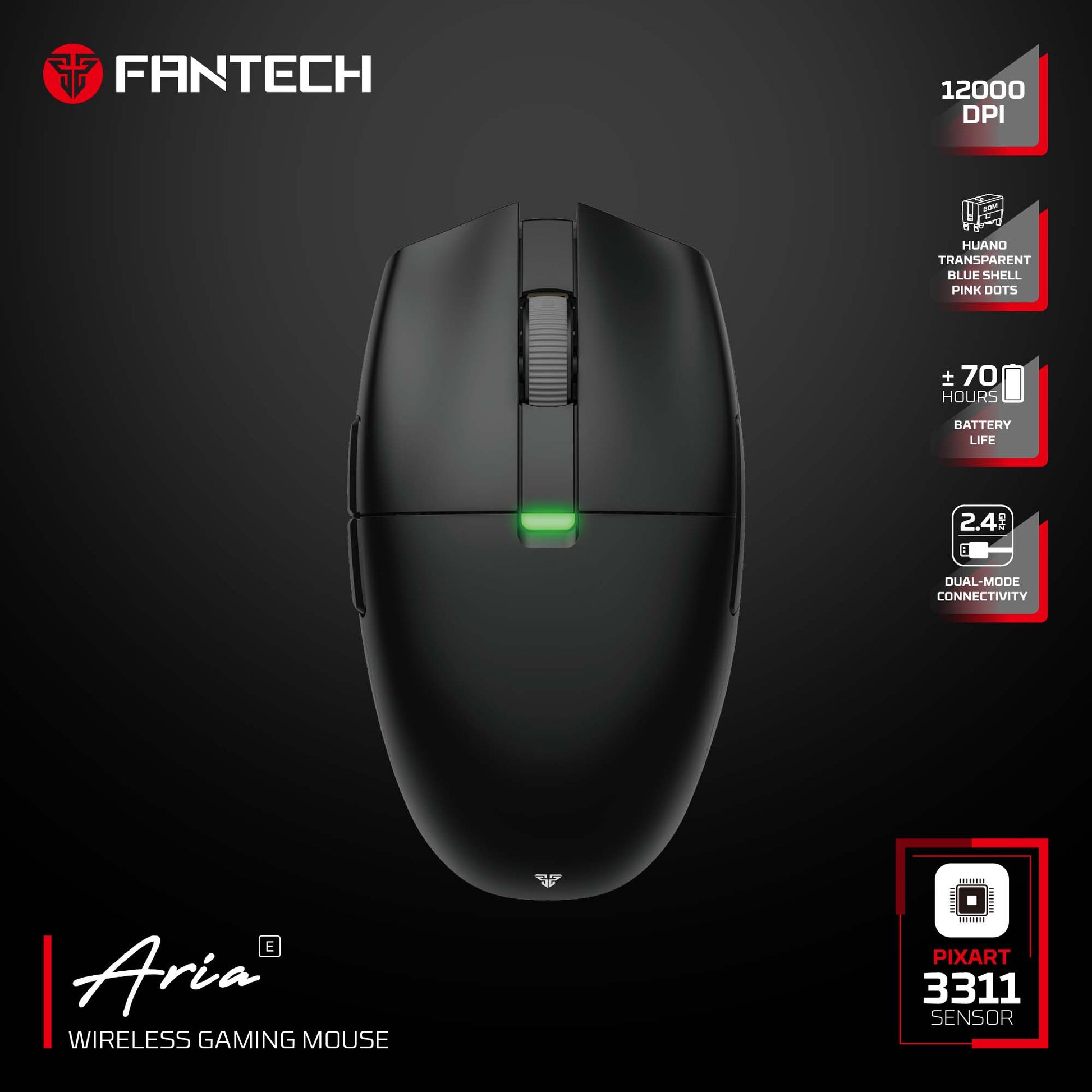 FANTECH ARIA XD7E WIRELESS GAMING MOUSE White Mouse