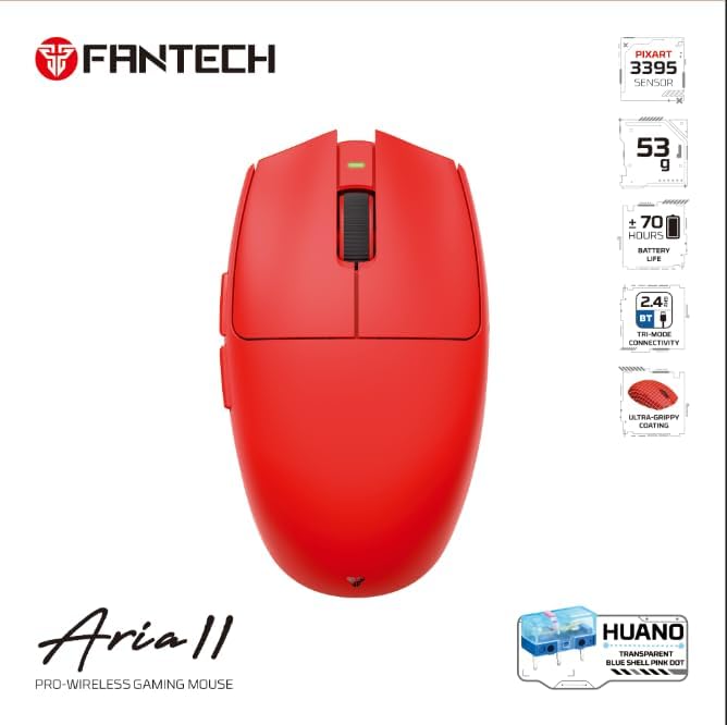 FANTECH ARIA XD7V2 Wireless Gaming Mouse 53g Ultra Lightweight HUANO Switches