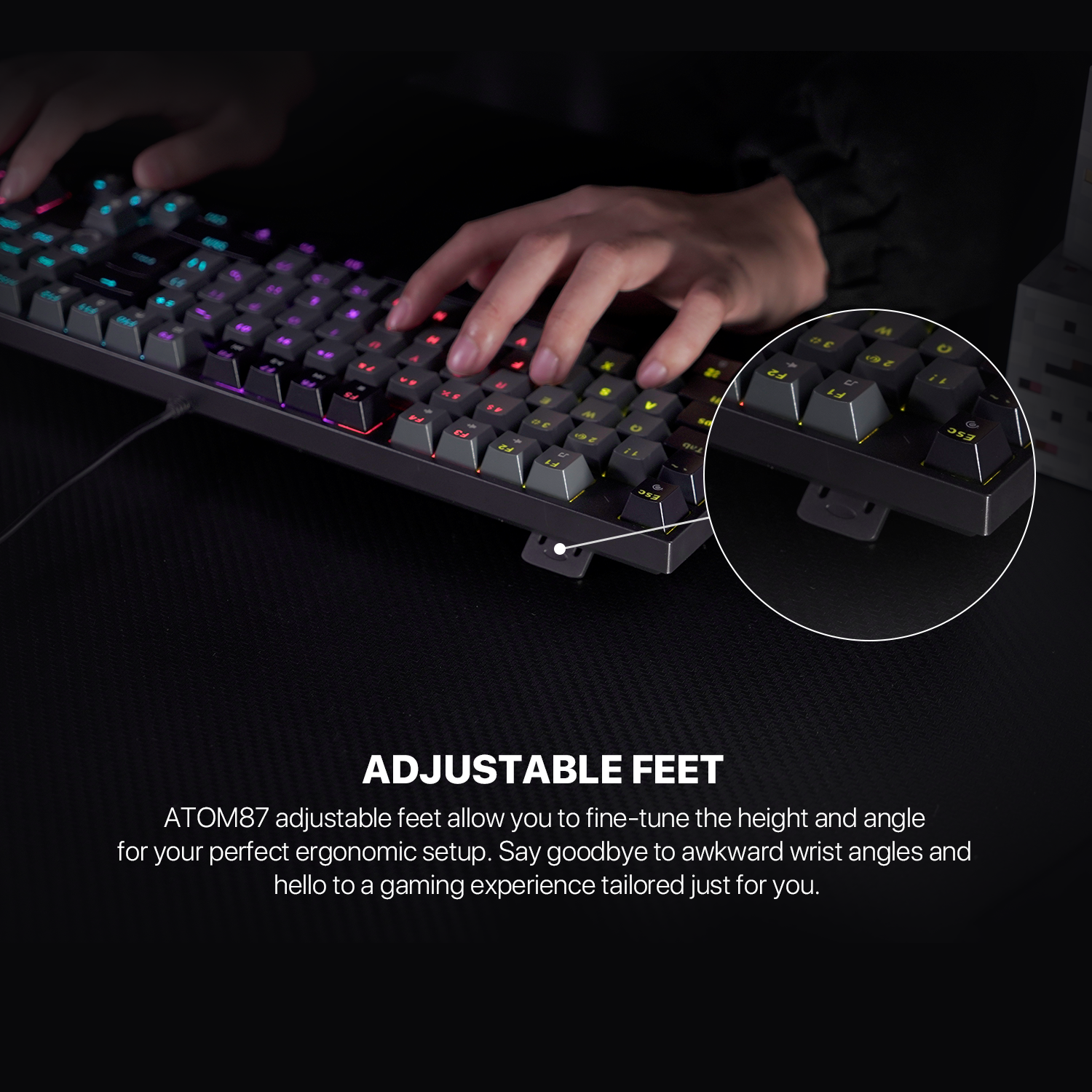 Fantech ATOM TKL MK876v2 Double Injection Keycaps Mechanical Keyboard Keyboard