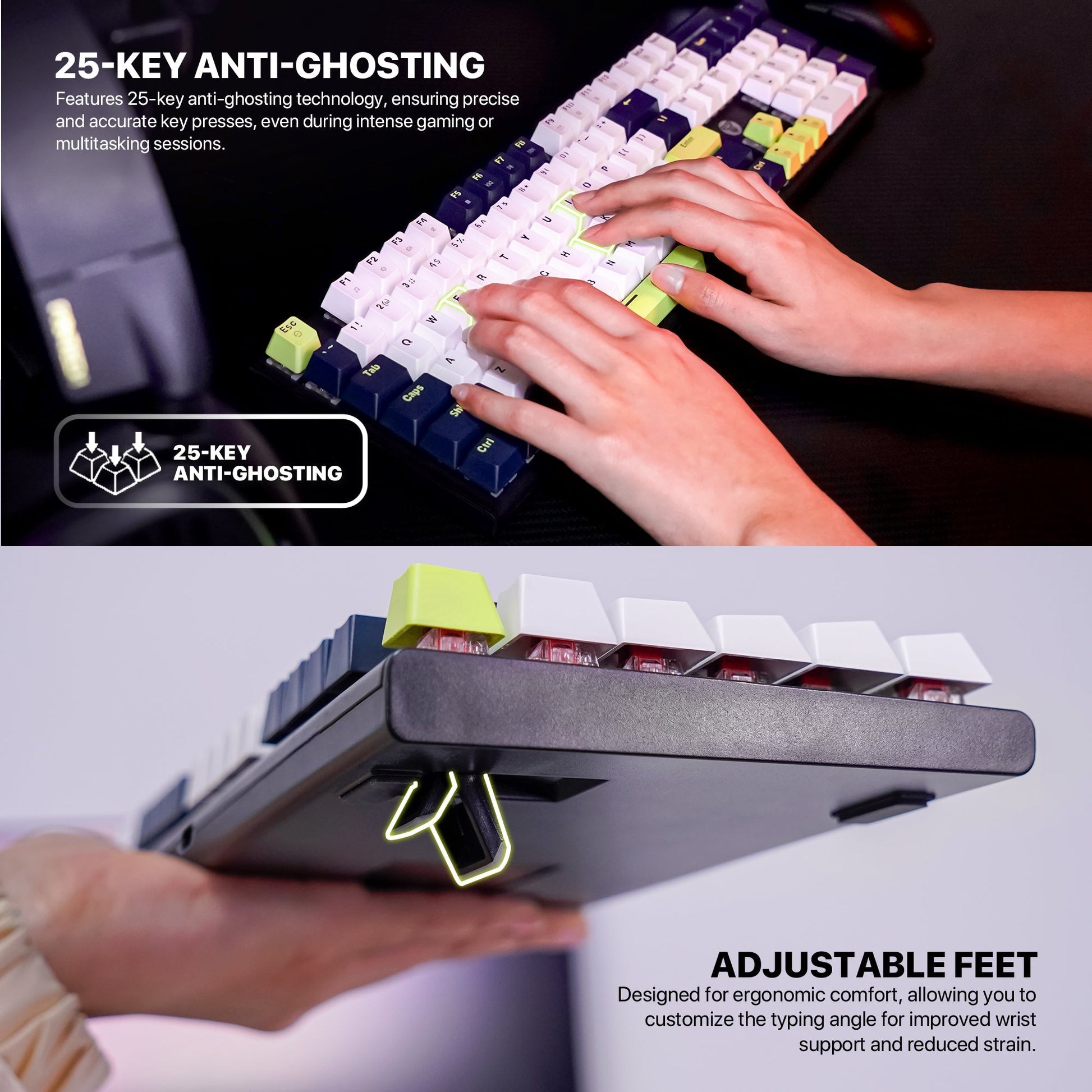 FANTECH ATOM104S MK878S MECHANICAL GAMING KEYBOARD MORI EDITION WHITE Keyboard