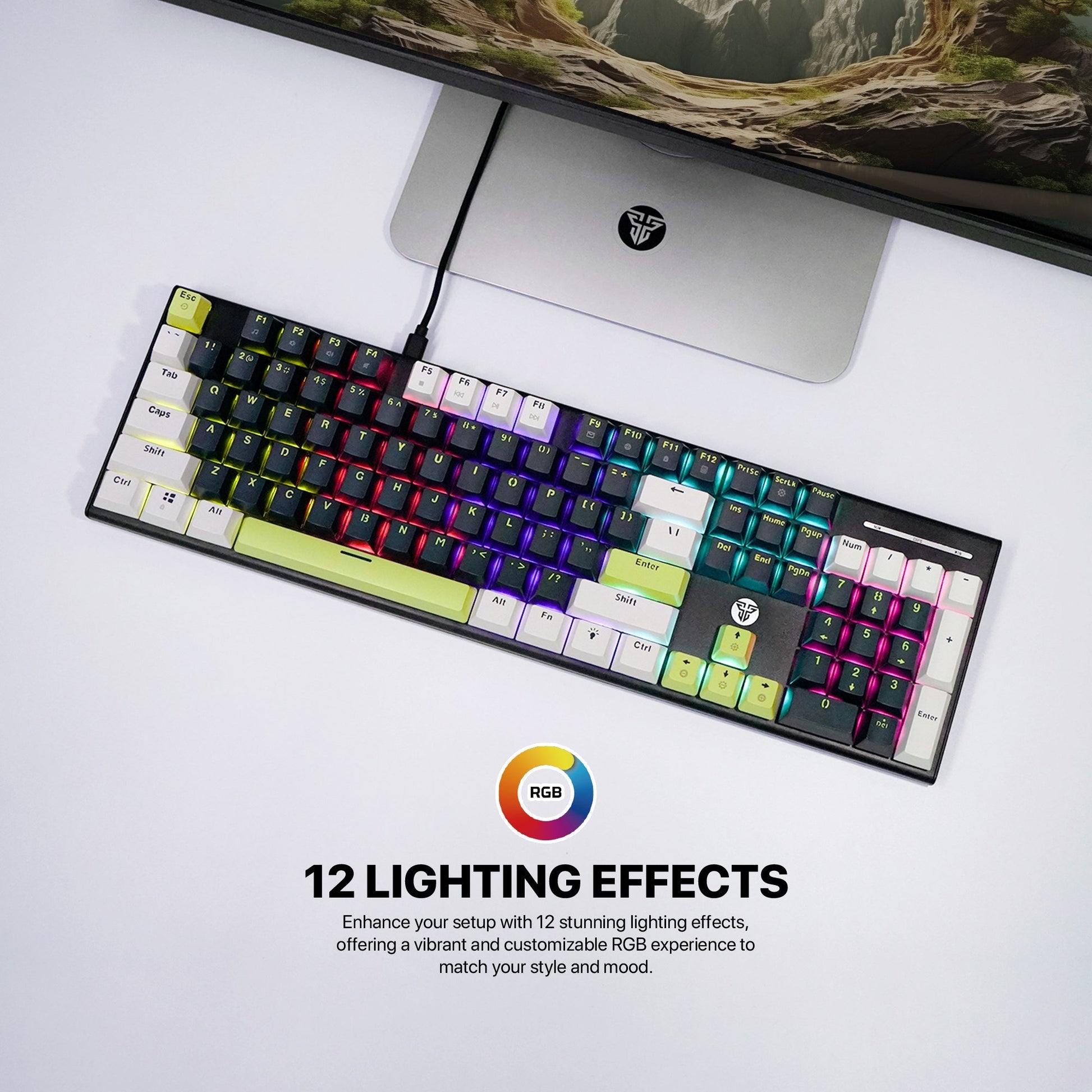 FANTECH ATOM104S MK878S MECHANICAL GAMING KEYBOARD MORI EDITION WHITE Keyboard