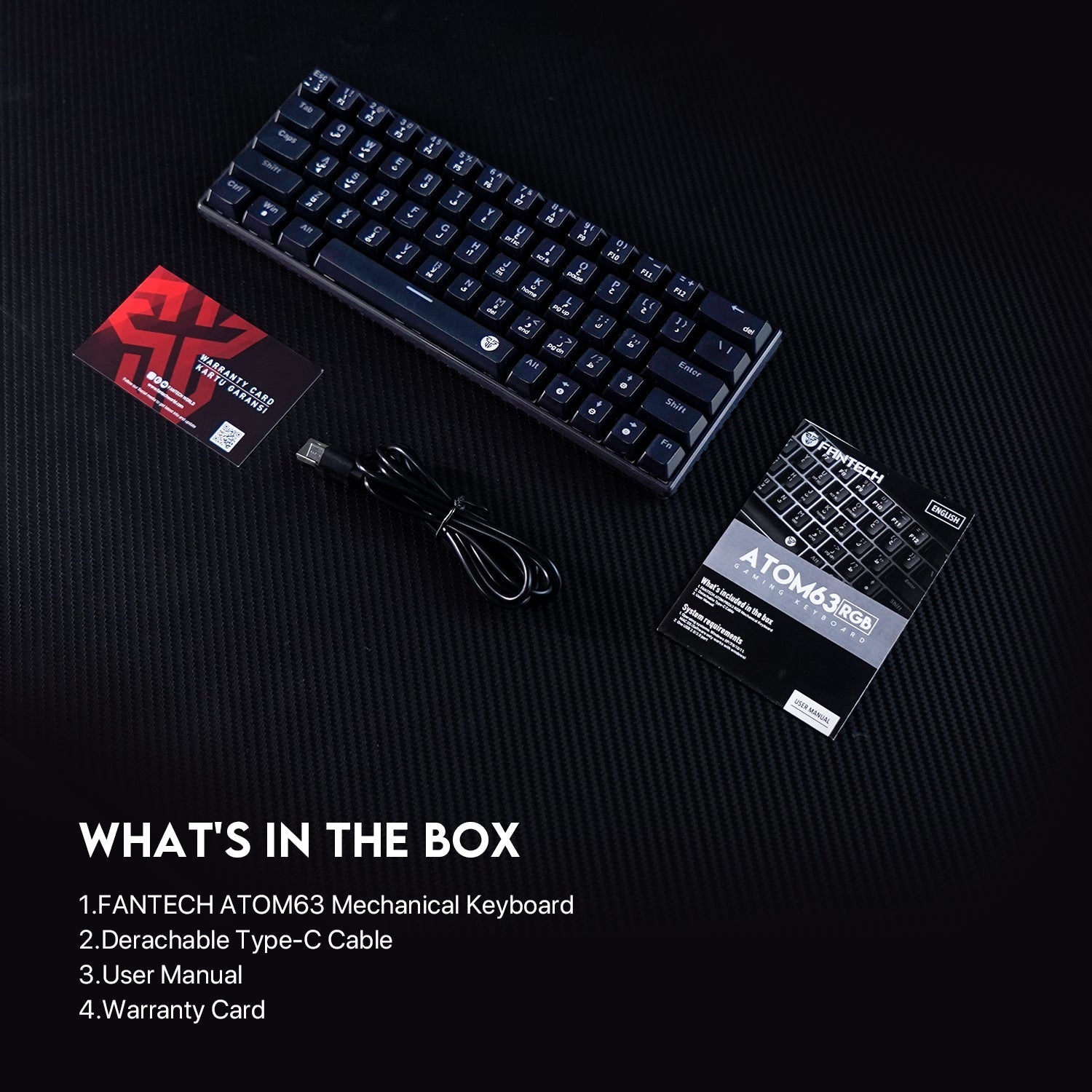 Fantech Atom63 MK859 Mechanical Gaming Keyboard Arabic/English Keyboard