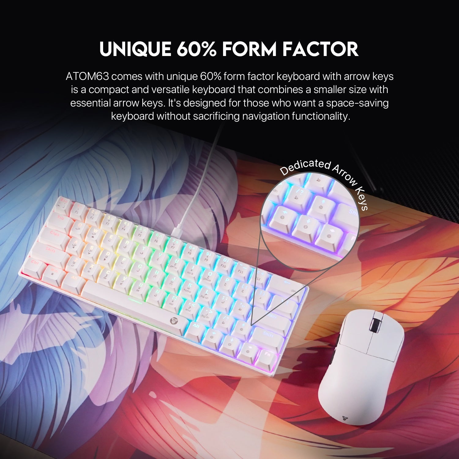 Fantech Atom63 MK859 Mechanical Gaming Keyboard Arabic/English Keyboard