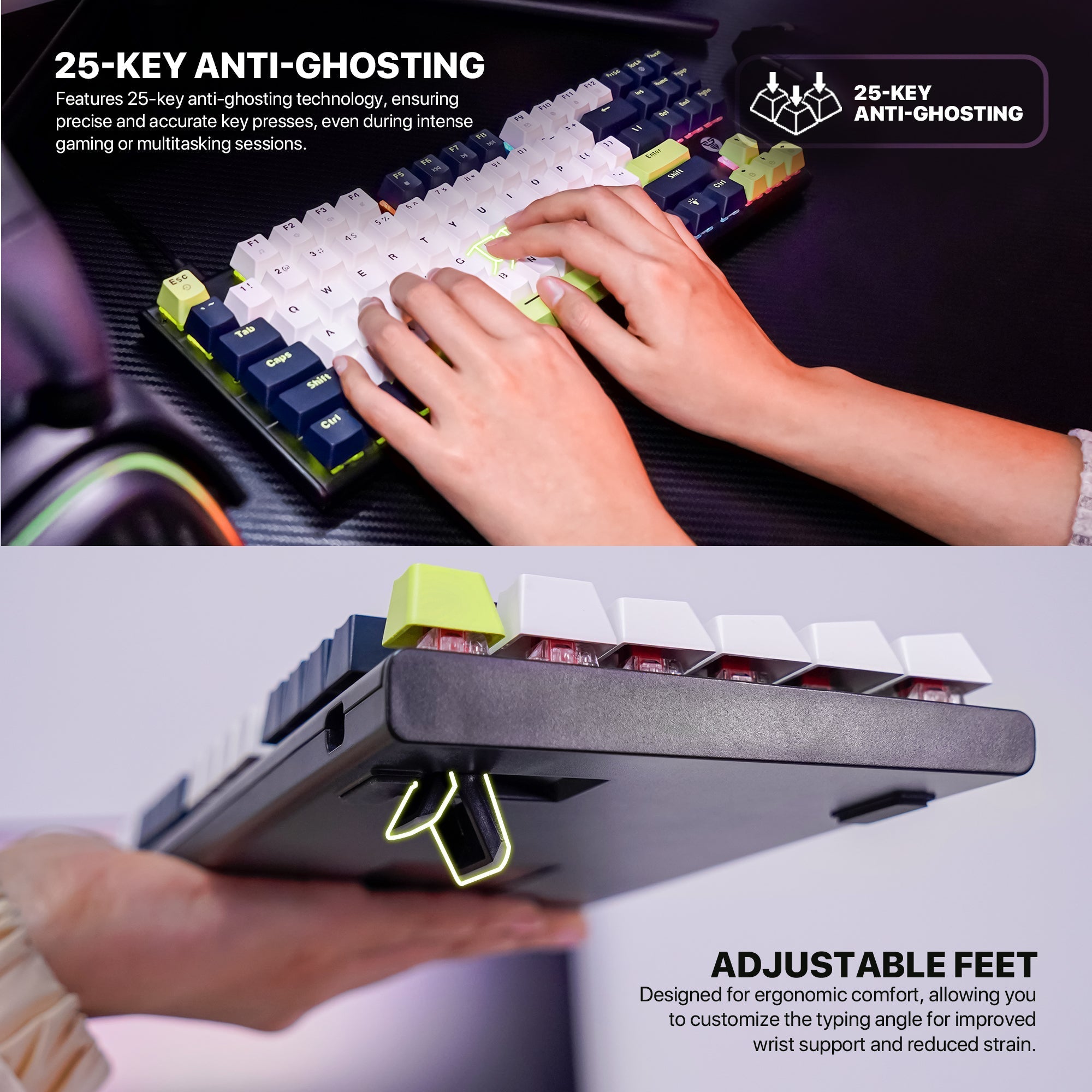 FANTECH ATOM87S MK877S MECHANICAL GAMING KEYBOARD MORI EDITION WHITE Keyboard