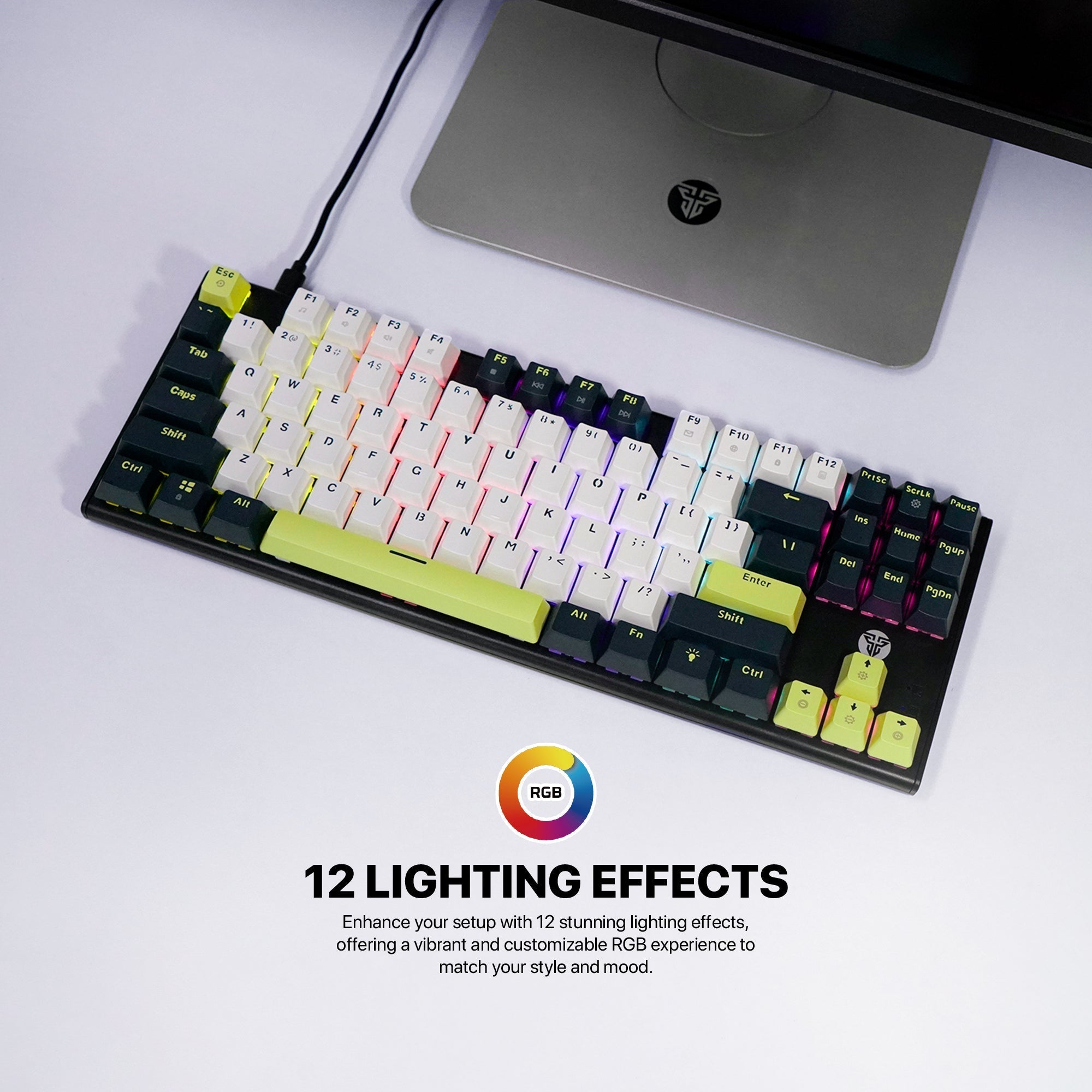 FANTECH ATOM87S MK877S MECHANICAL GAMING KEYBOARD MORI EDITION WHITE Keyboard