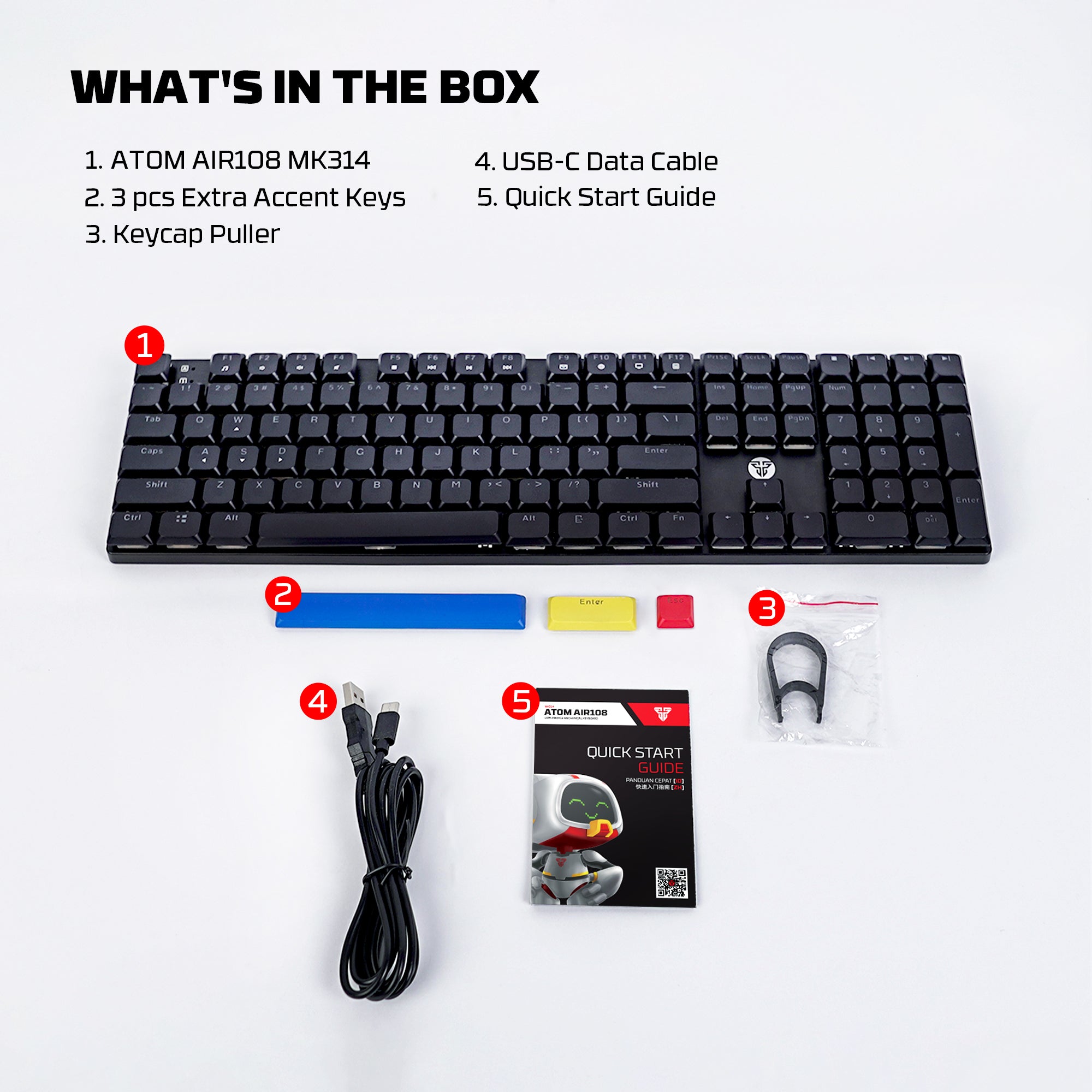 FANTECH ATOMAIR108 MK314 MECHANICAL KEYBOARD LOW PROFILE Keyboard