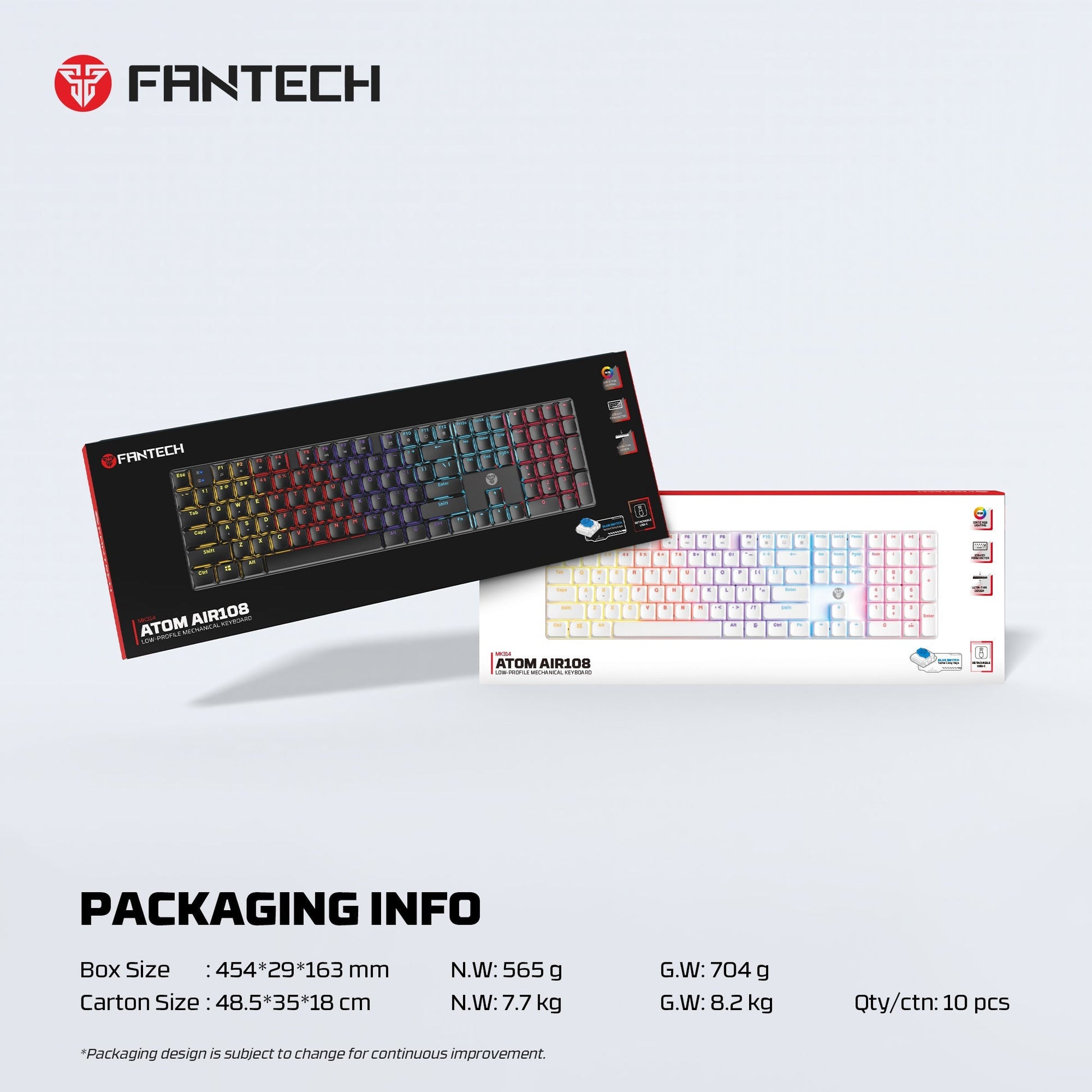 FANTECH ATOMAIR108 MK314 MECHANICAL KEYBOARD LOW PROFILE Keyboard