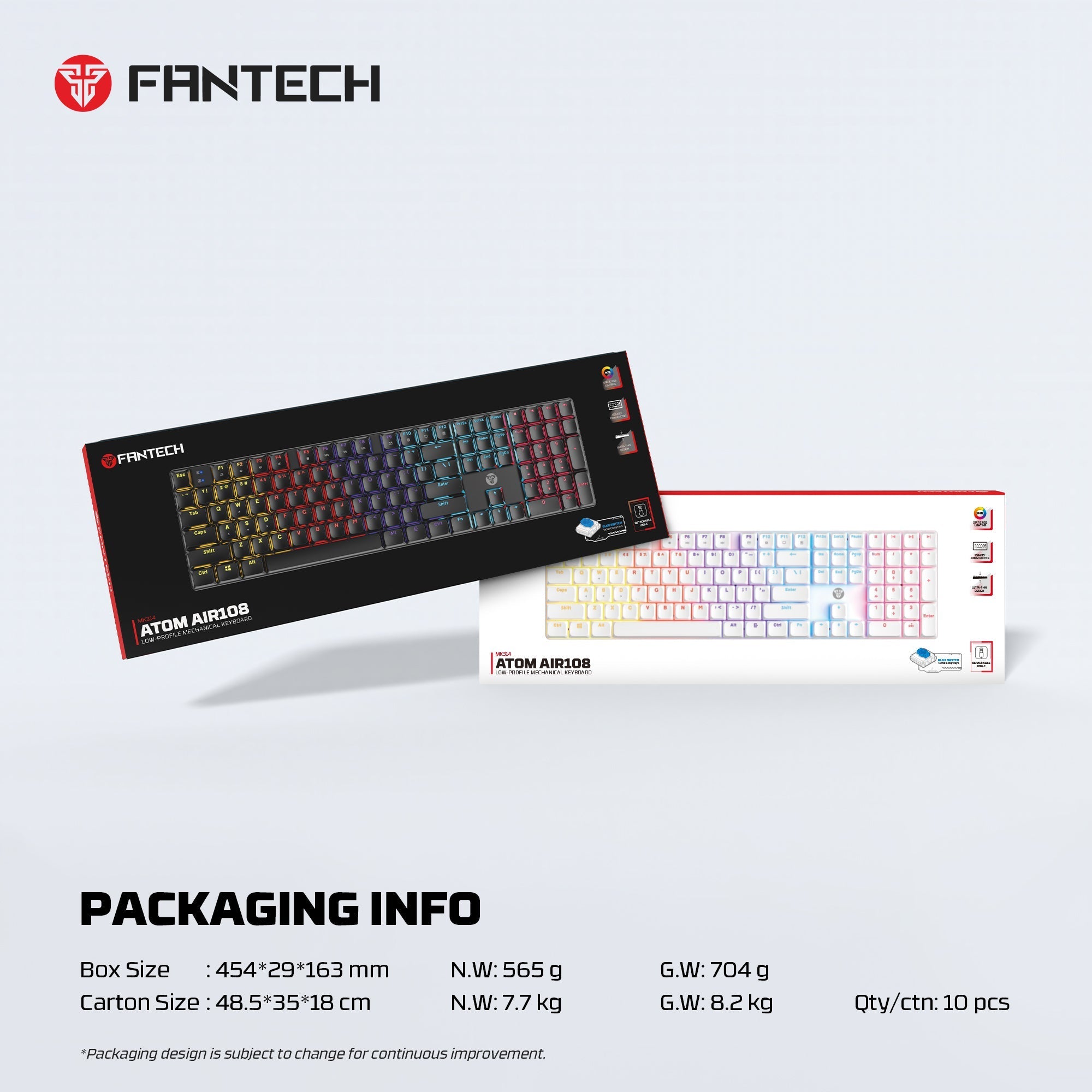 FANTECH ATOMAIR108 MK314 MECHANICAL KEYBOARD LOW PROFILE Keyboard