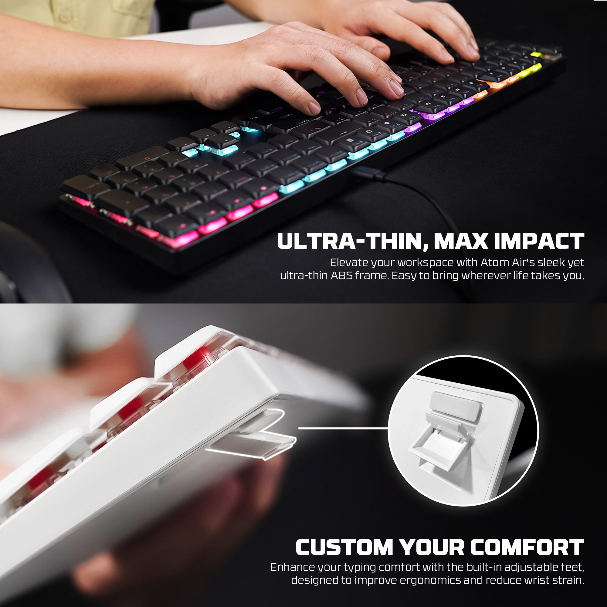 FANTECH ATOMAIR108 MK314 MECHANICAL KEYBOARD LOW PROFILE WHITE Keyboard