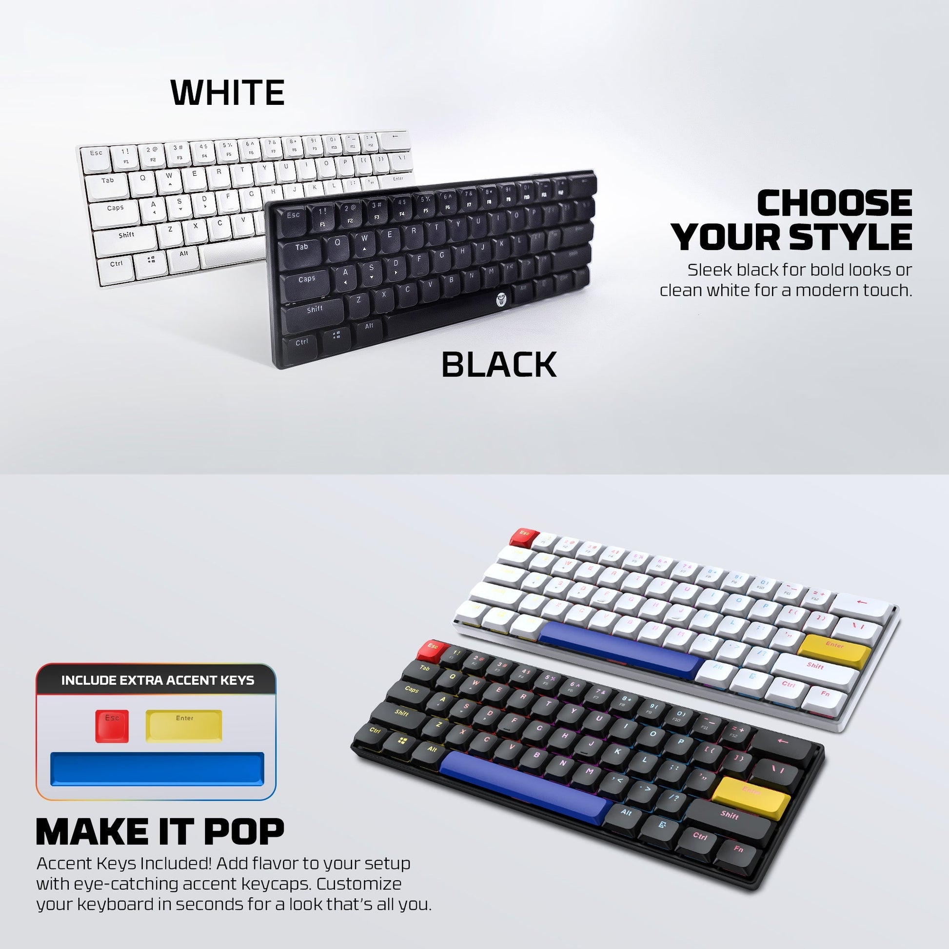 FANTECH ATOMAIR61 MK311 MECHANICAL KEYBOARD LOW PROFILE WHITE Keyboard