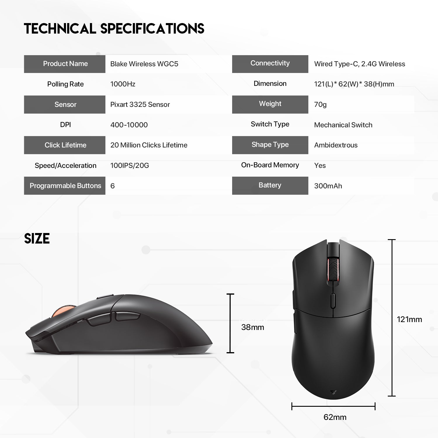 Fantech Blake WGC5 Wireless Gaming Mouse Mouse
