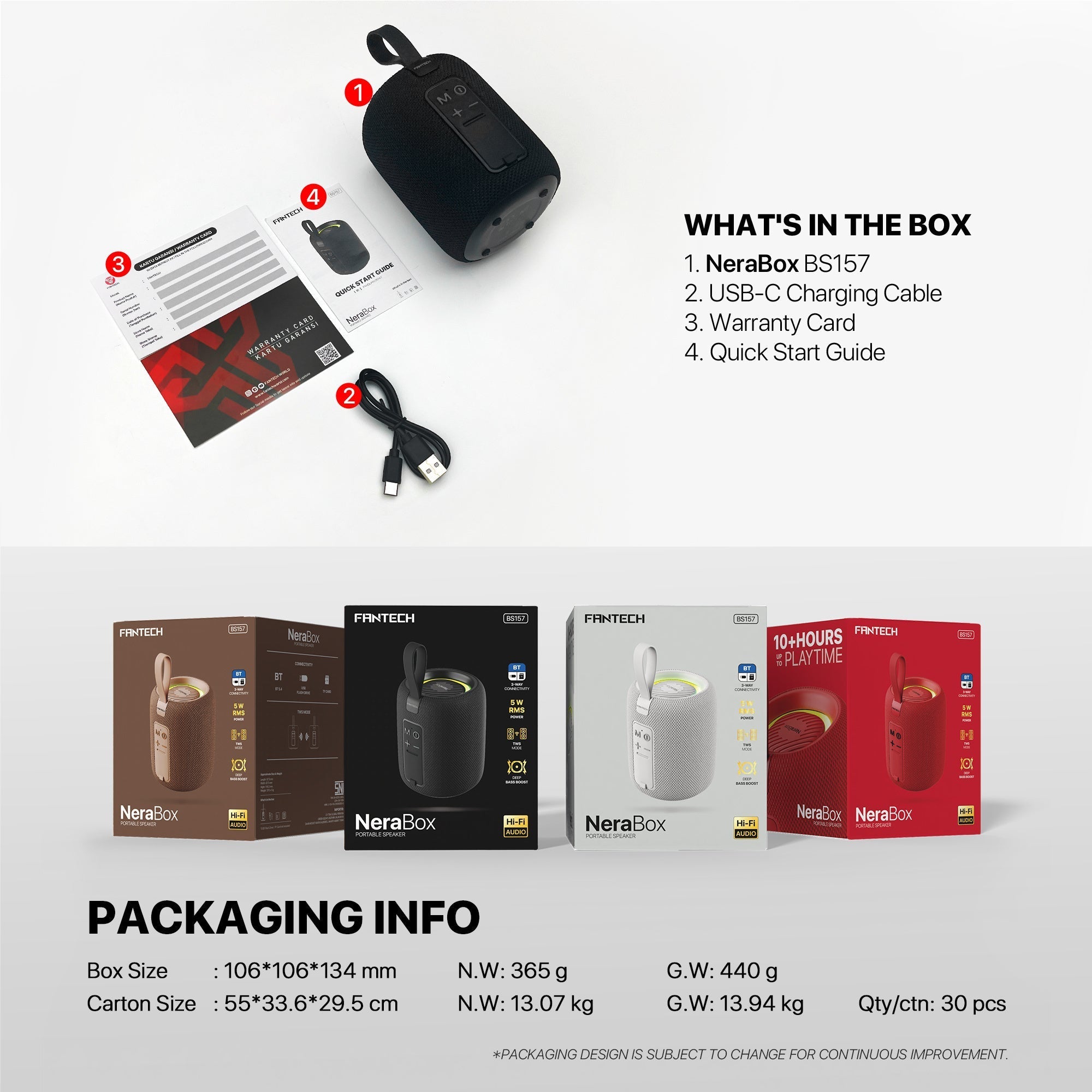 Fantech(bs157)-nerabox 5w Rms Portable Speaker - Black - Audio | Speakers