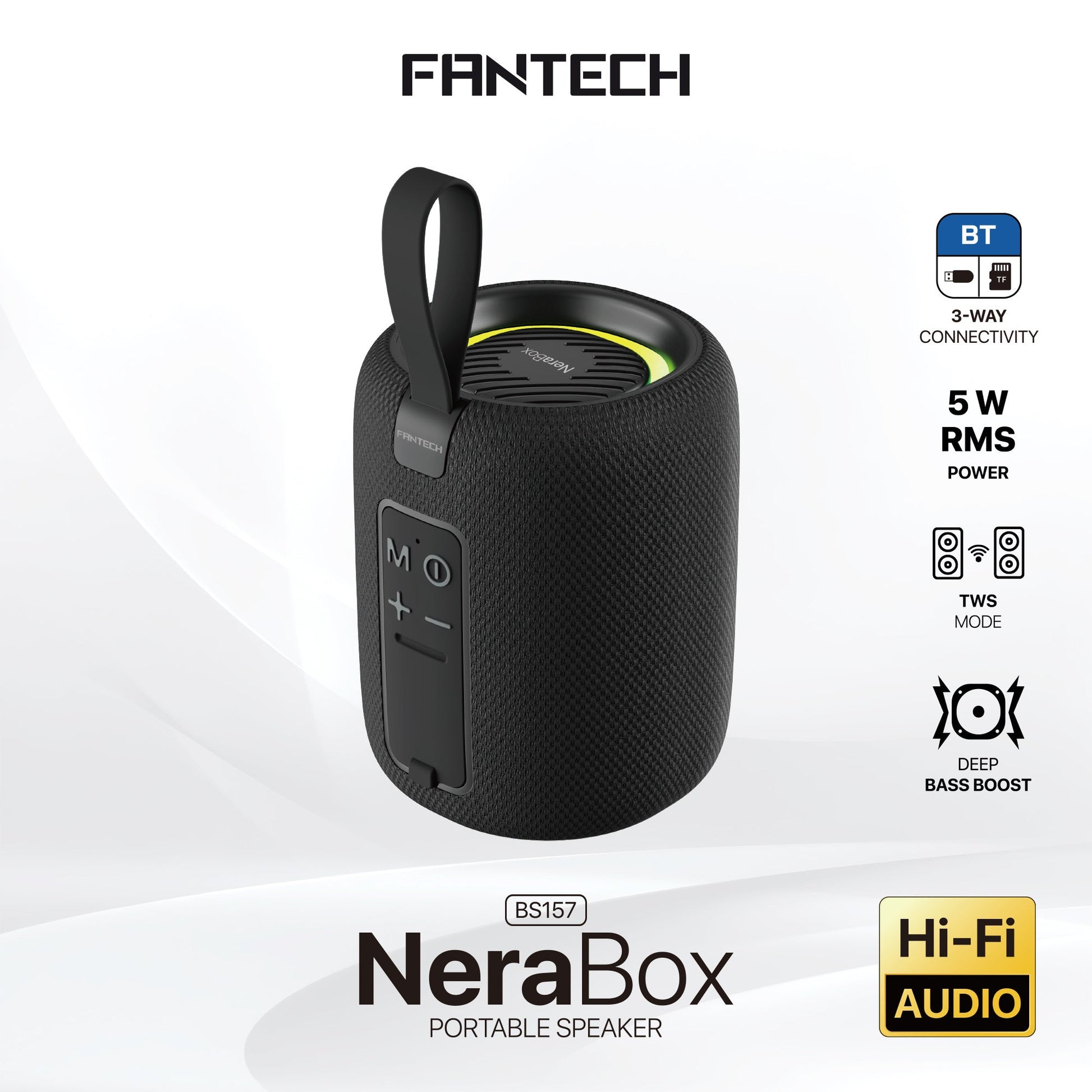 Fantech(bs157)-nerabox 5w Rms Portable Speaker - Black - Audio | Speakers
