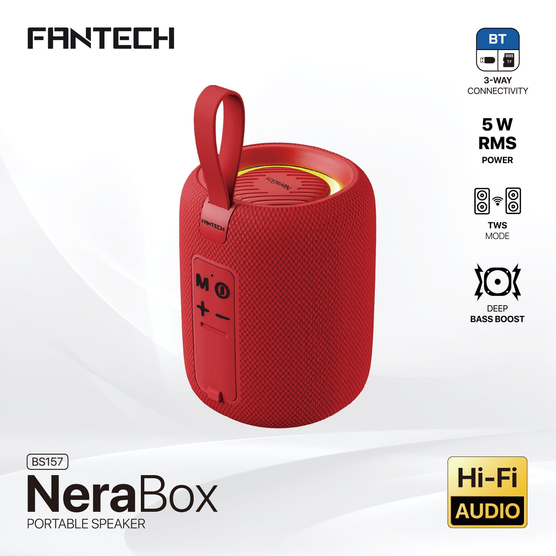 Fantech(bs157)-nerabox 5w Rms Portable Speaker - Red - Audio | Speakers