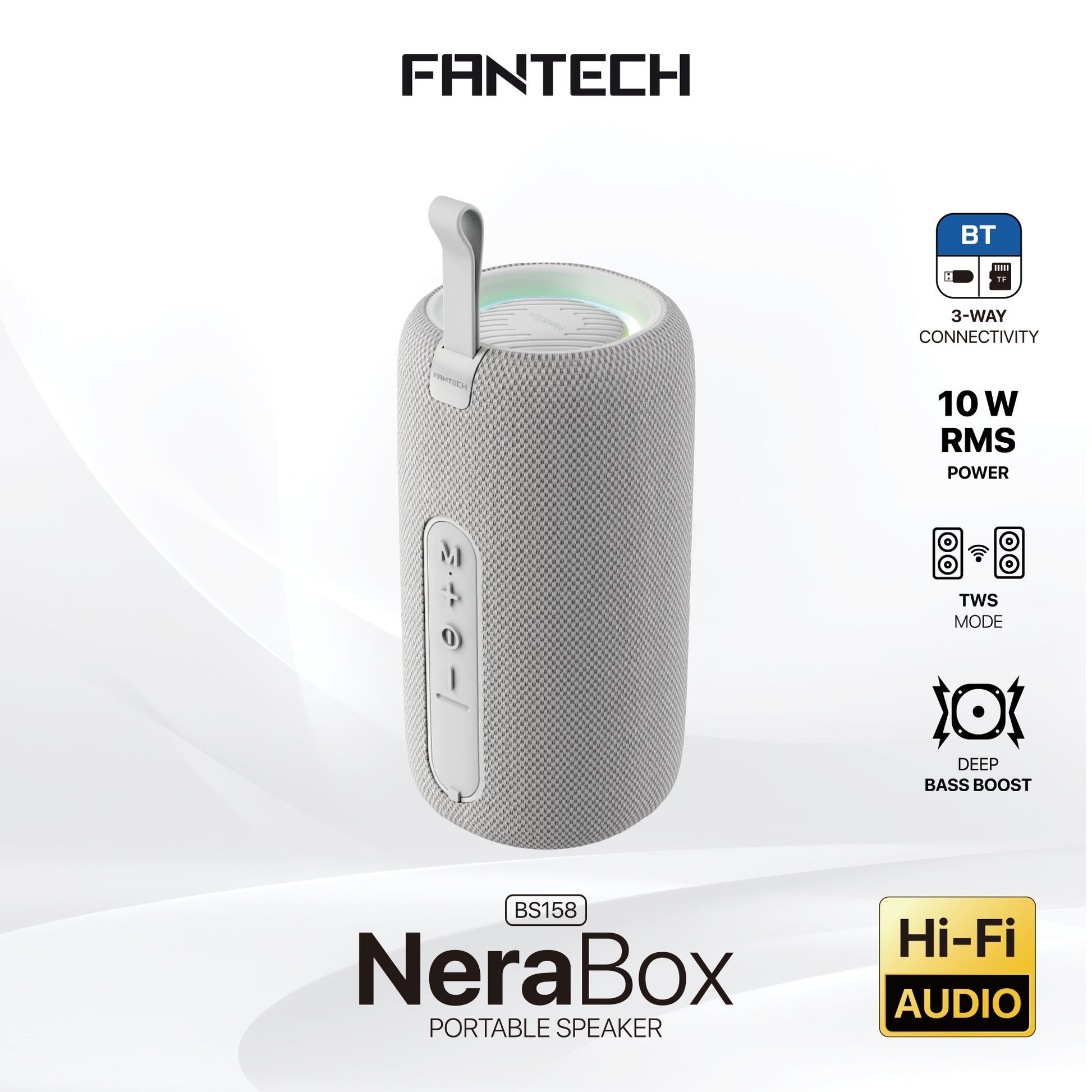 Fantech Bs158 Nerabox 10w Rms Portable Speaker - Gray - Audio | Speakers