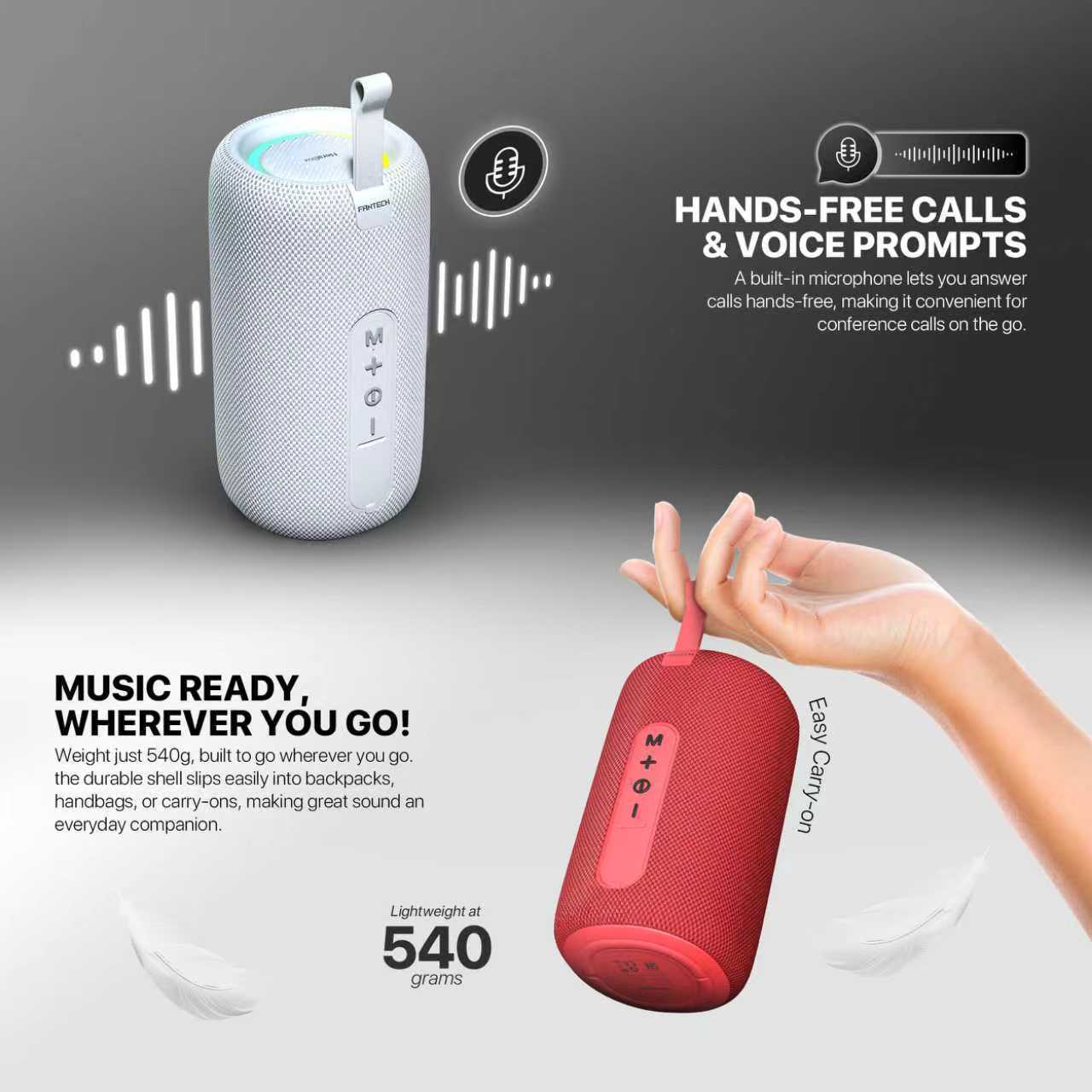 Fantech Bs158 Nerabox 10w Rms Portable Speaker - Red - Audio | Speakers