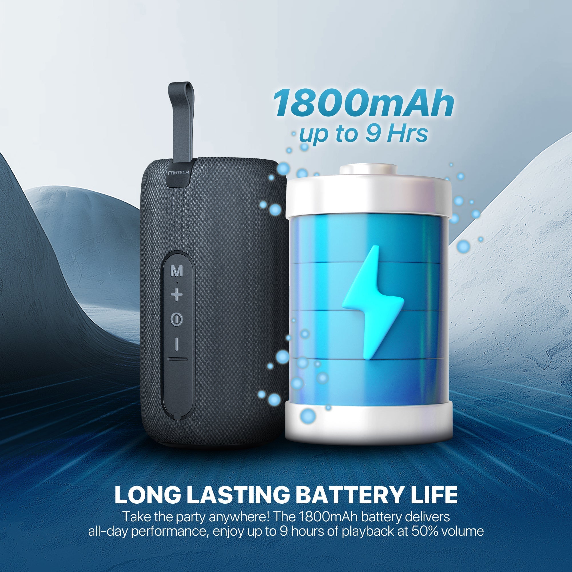 Fantech Bs159 True Wireless Rms Speaker Tws Deep Bass 10w 57mm Driver 4-way Connectivity Bt Tf Card Usb Rgb Portable