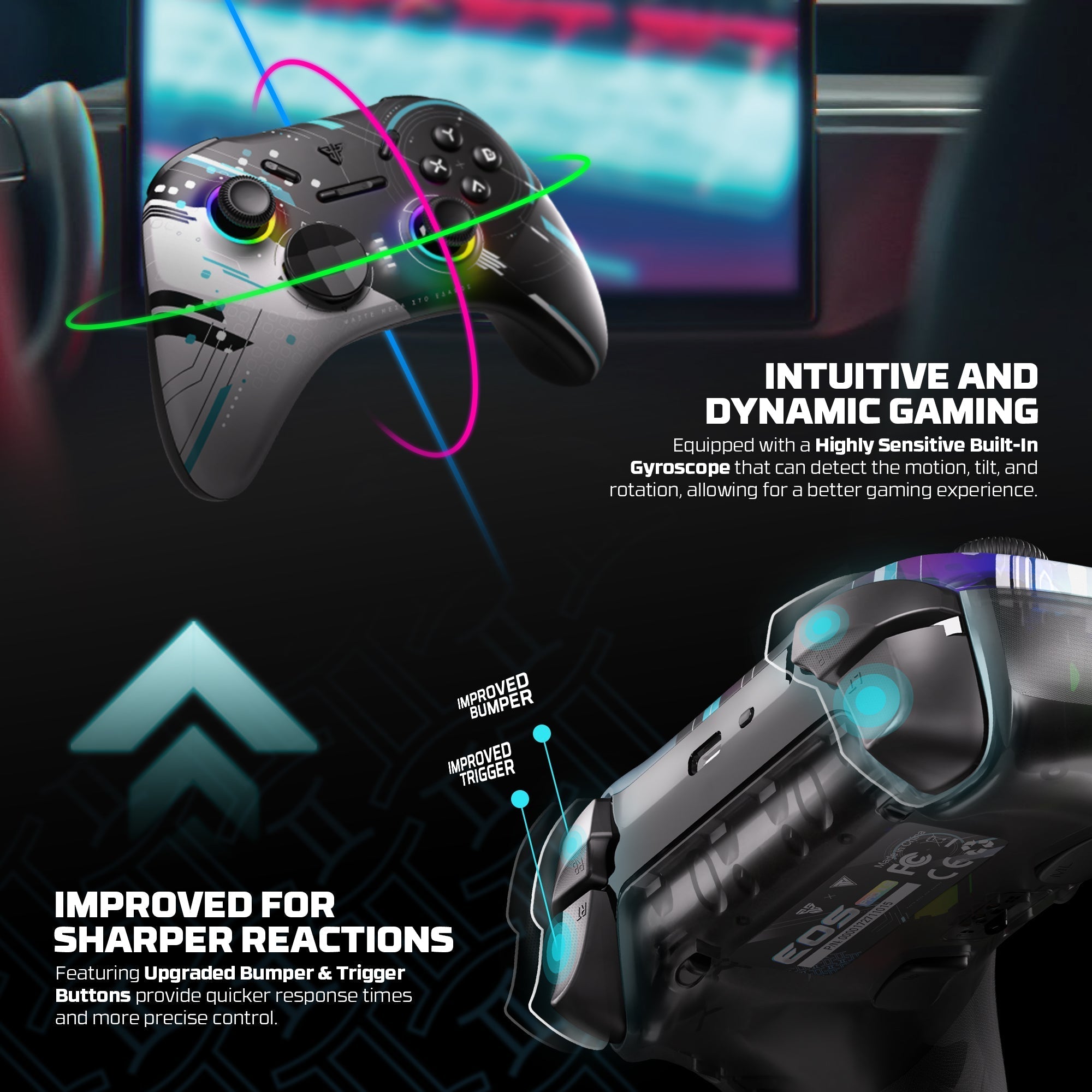 FANTECH EOS PRO II WGP15 V2 WIRELESS GAMEPAD GEMINUS BLACK Console