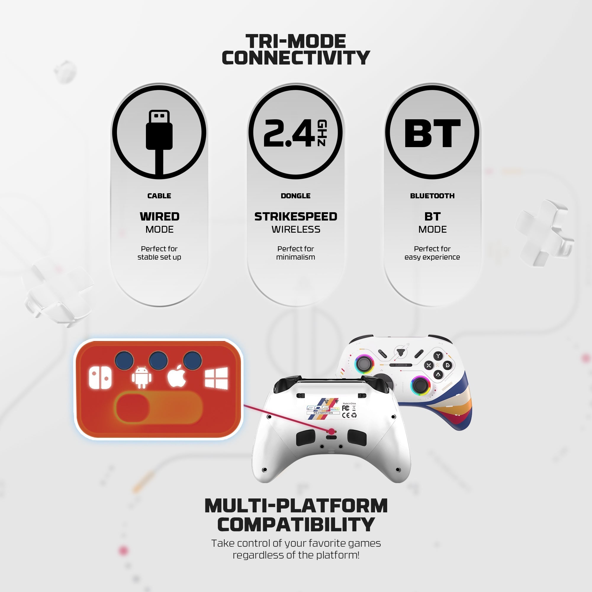 FANTECH EOS PRO II WGP15 V2 WIRELESS GAMEPAD GEMINUS BLACK Console