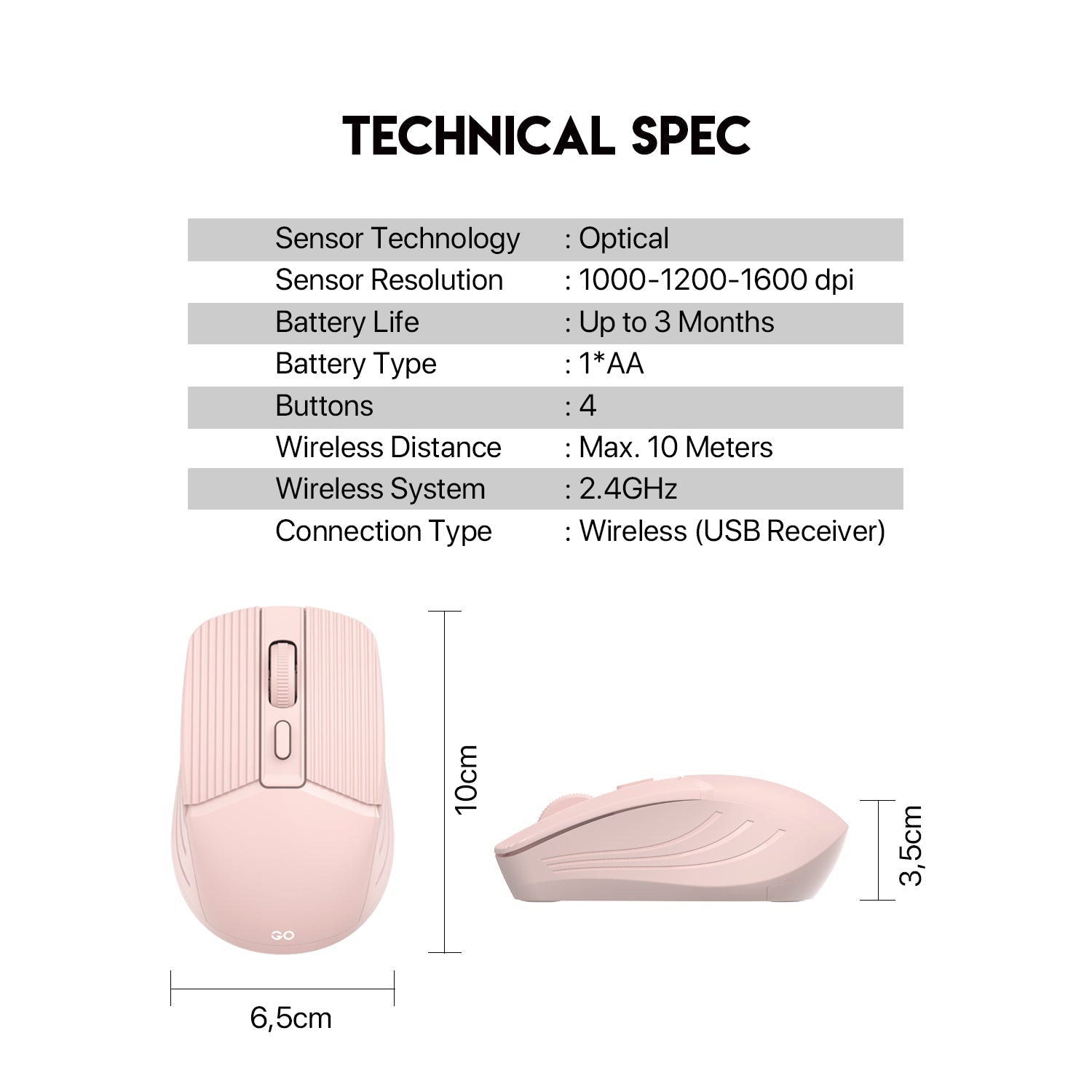 Fantech GO W605 Wireless Office Mouse Mouse