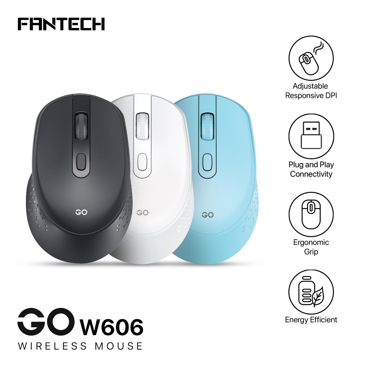 Fantech GO W606 Wireless Office Mouse Mouse