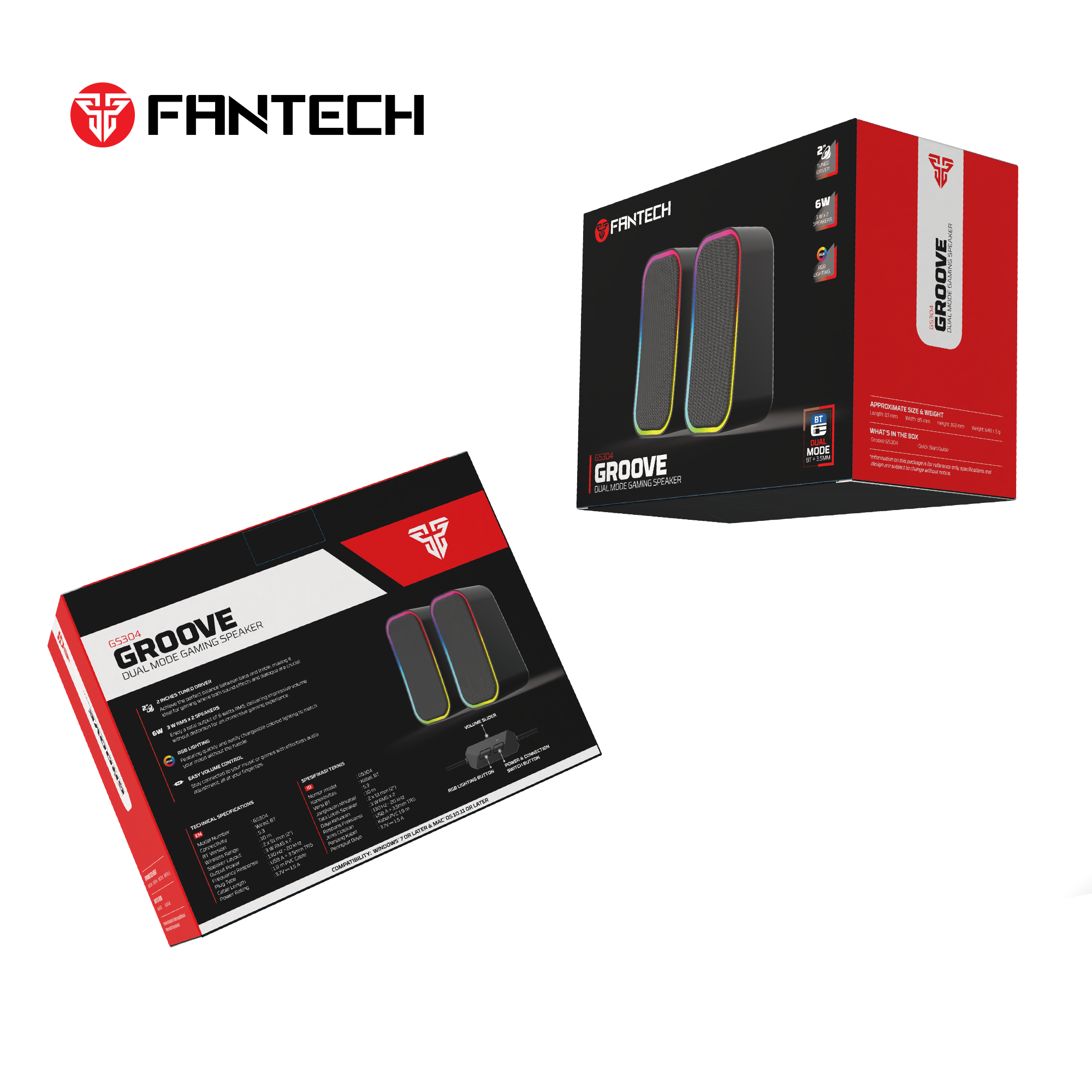 Fantech Groove GS304 Dual Mode Gaming Speaker Audio