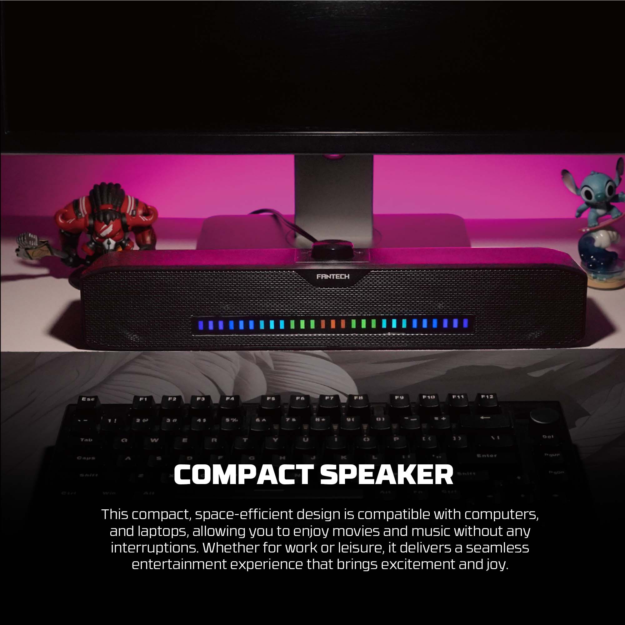 FANTECH GS303 GROOVE BAR DUAL MODE RGB LIGHTING GAMING SPEAKER Speakers