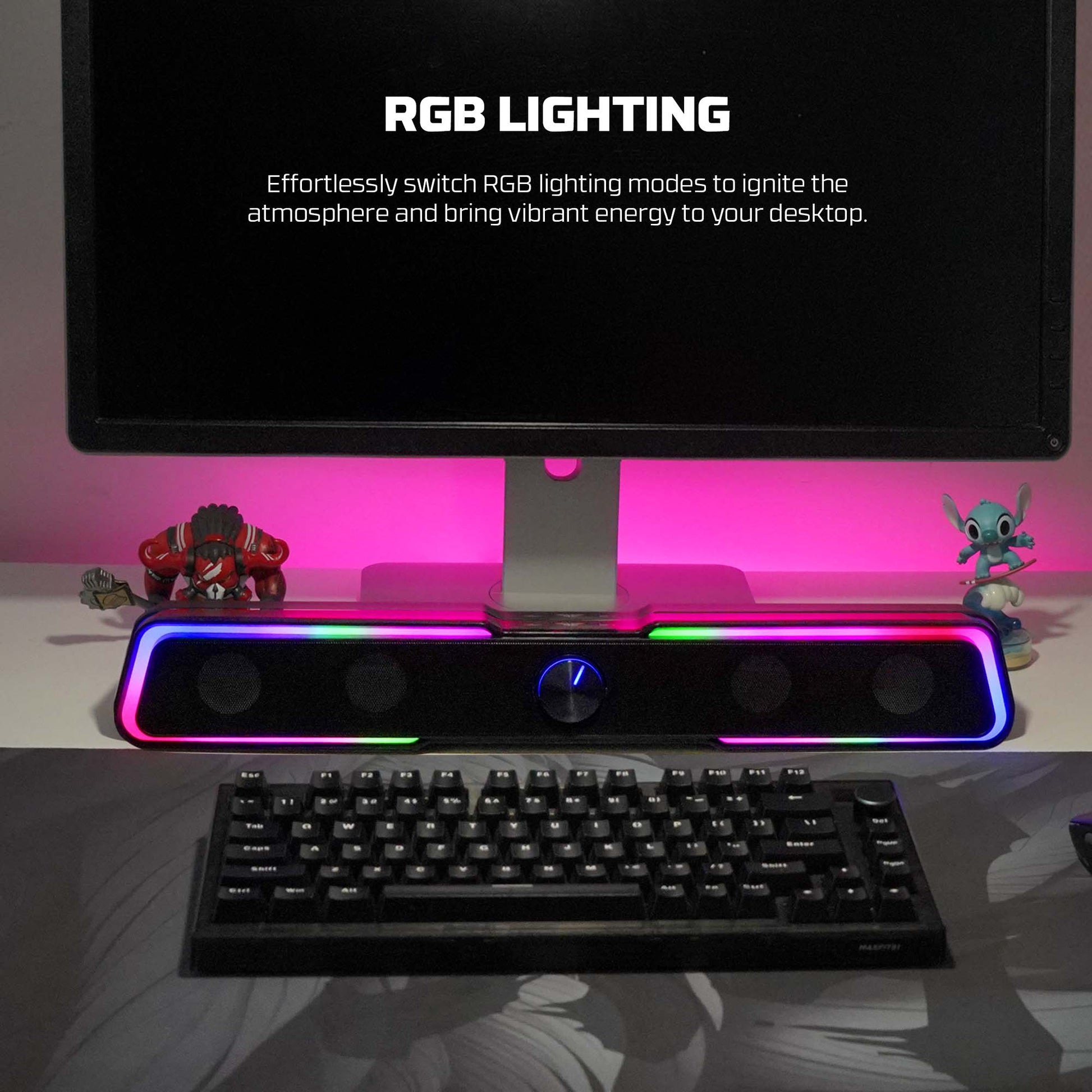 Fantech GS305 Bluetooth 5.3 Soundbar Dual mode RGB Lighting Gaming Speaker Audio