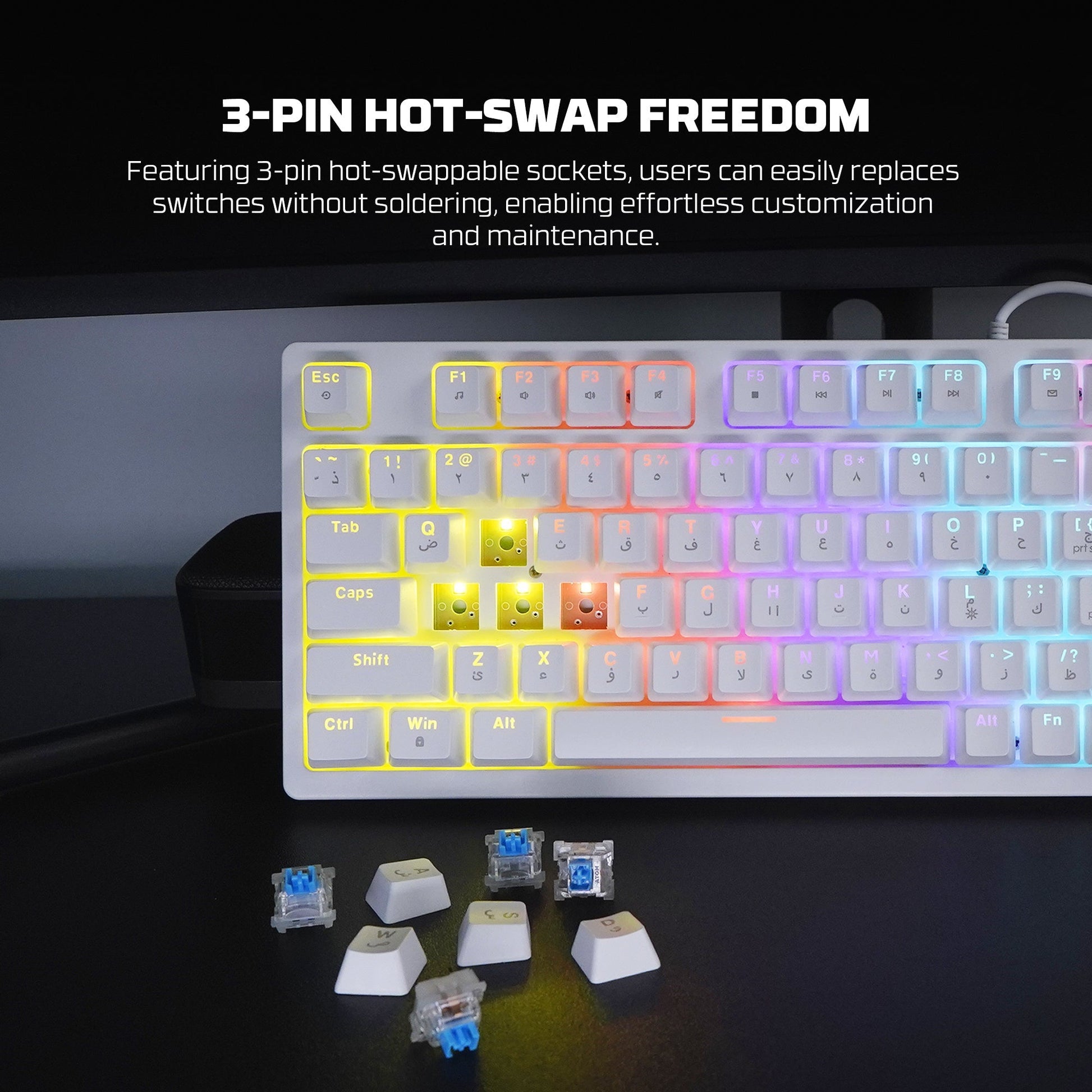 Fantech Hero Mk875v2 Gaming Keyboard Rgb (ps5 - Ps4 - Pc) - Keyboard